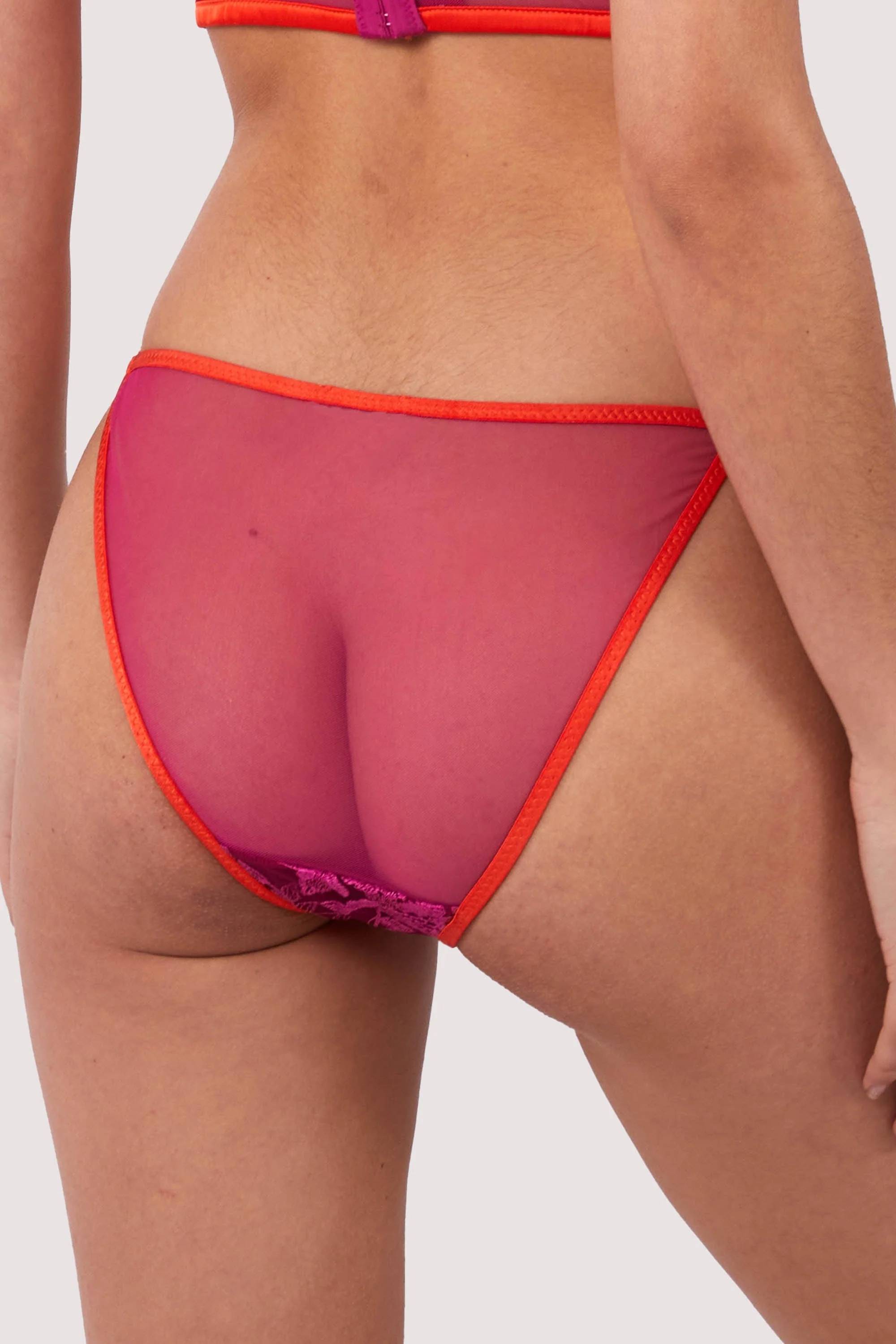 Hot Pink Lace Bikini Brief - Image 2