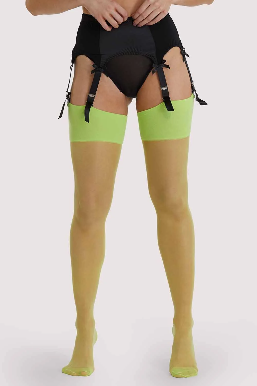 Acid Lime Seamed Stockings - Image 2