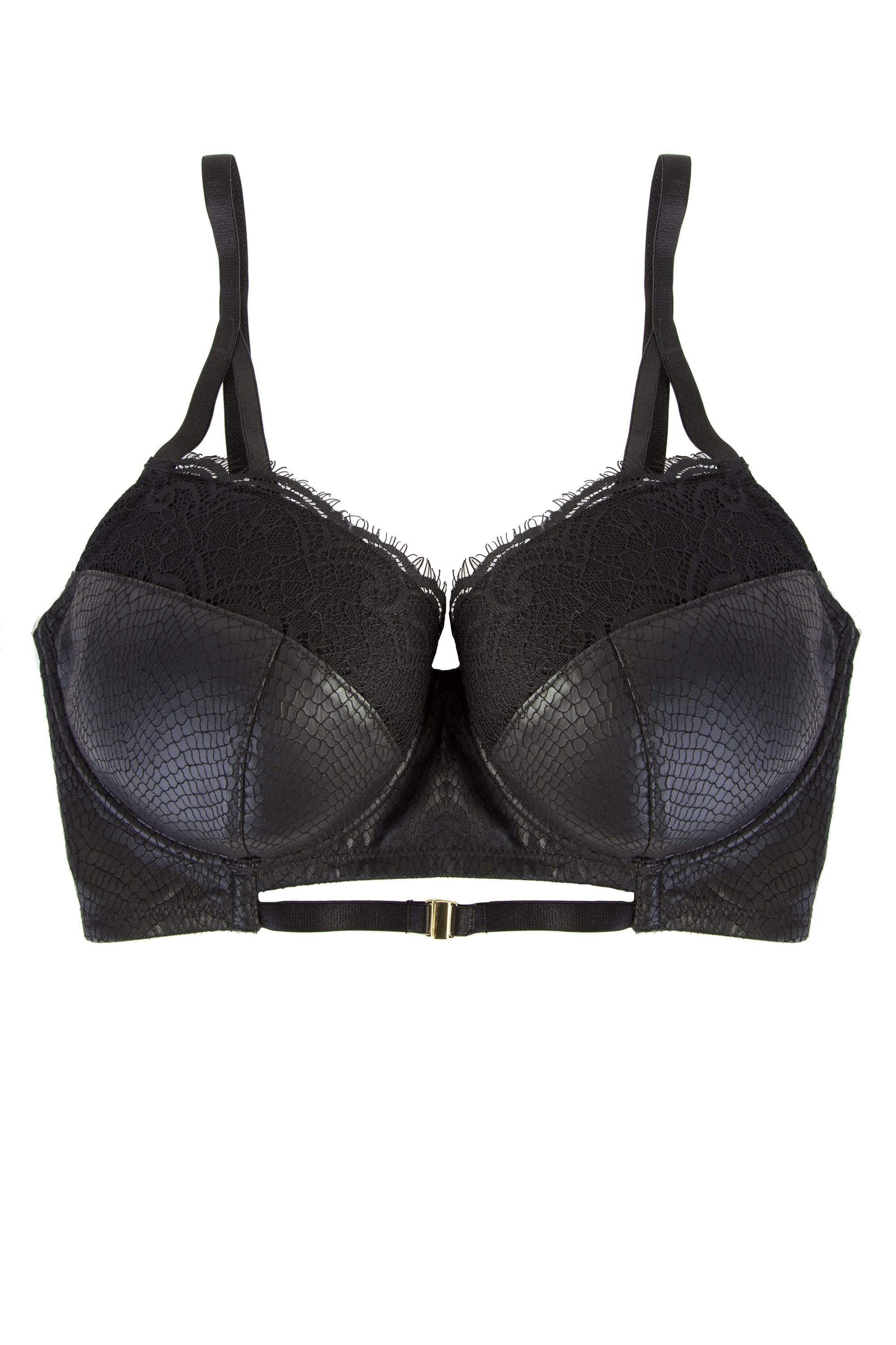 Aerona Lace and Leatherette Longline DD/E-G Bra - Image 4