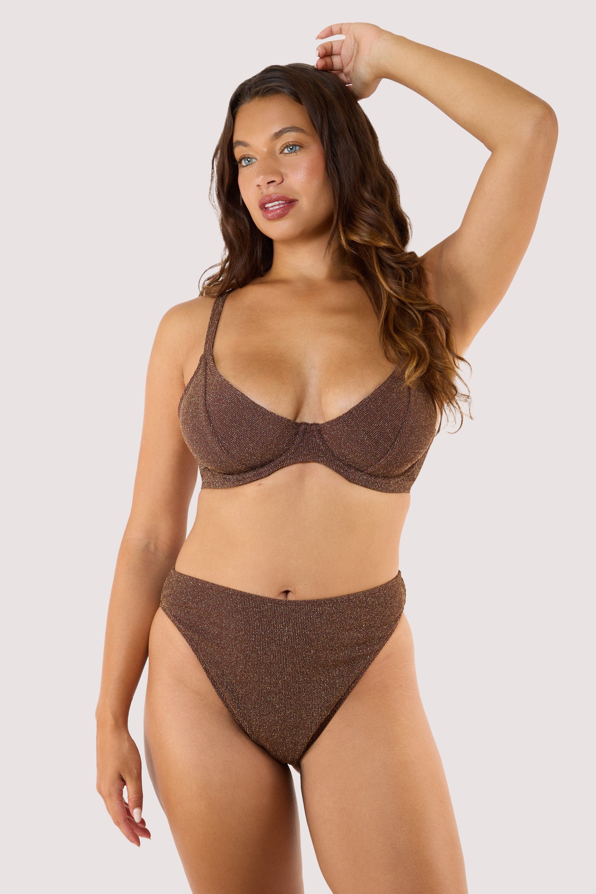 Amber Bronze High Waist Leg Bikini Bottom - Image 3