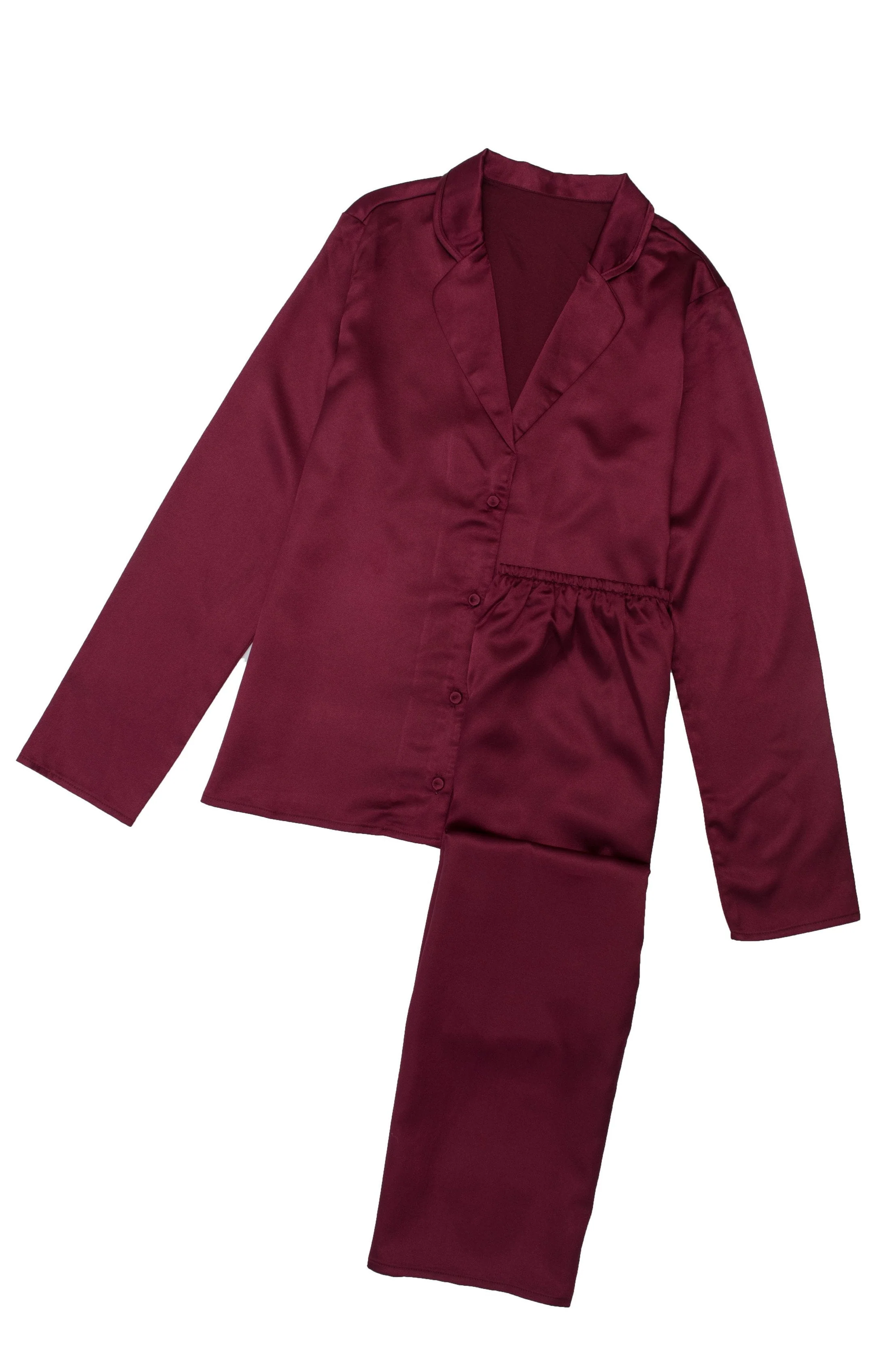 Wolf & Whistle Angela Wine Satin Pyjama Set - Image 4