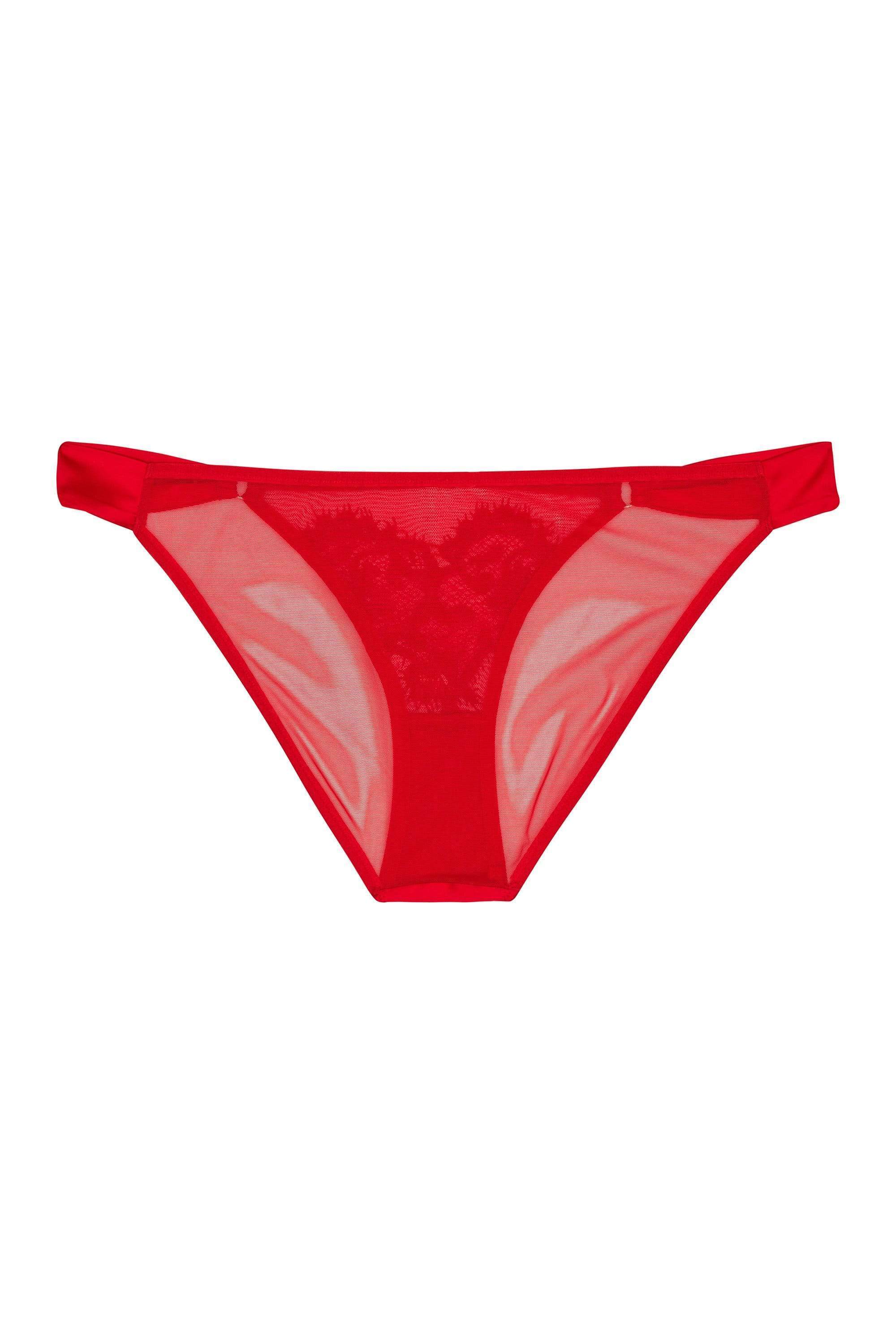 Anneliese Red Satin Net and Lace Brazilian Brief - Image 5