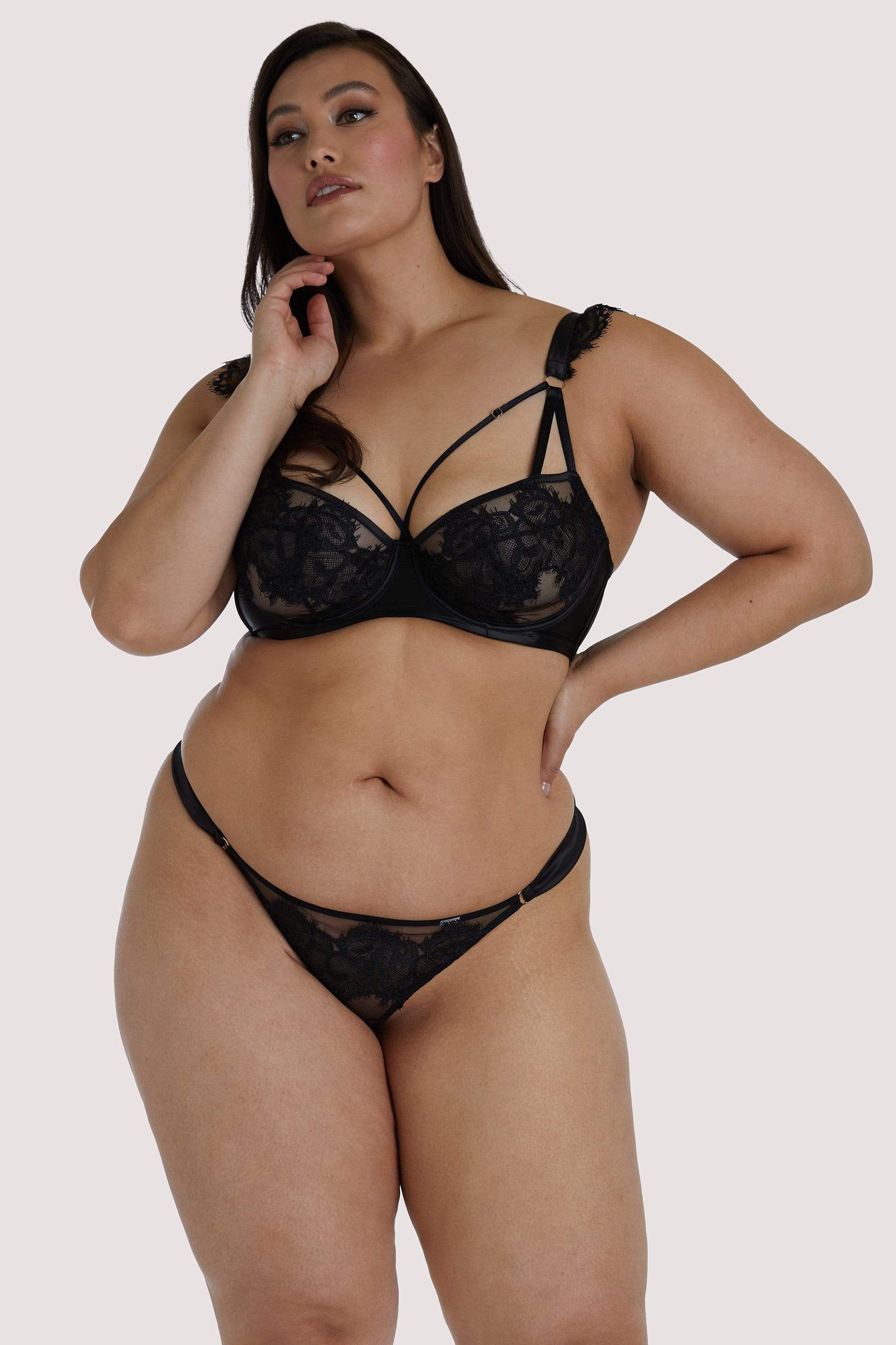Anneliese Black Lace Thong - Image 9