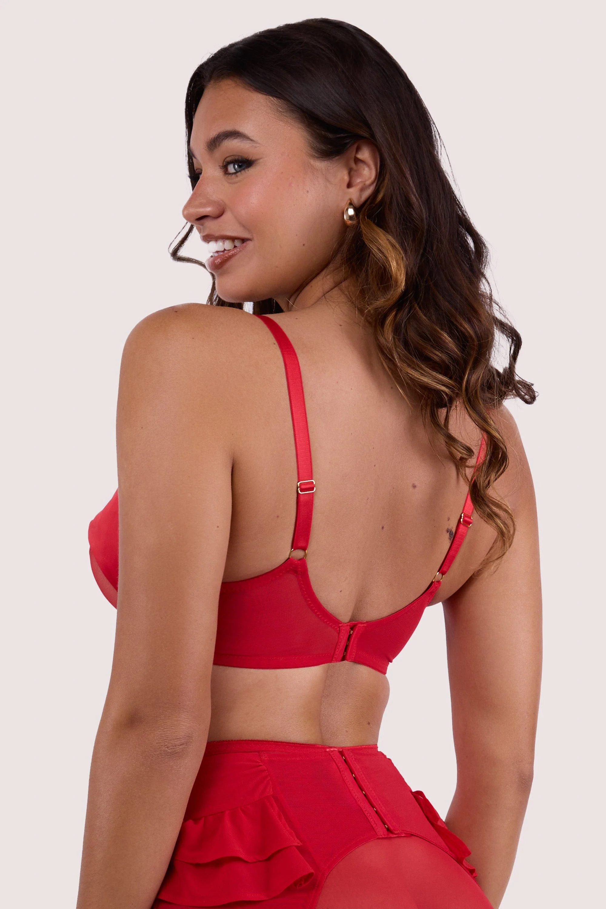 Annette Red Satin Bow Set - Image 4