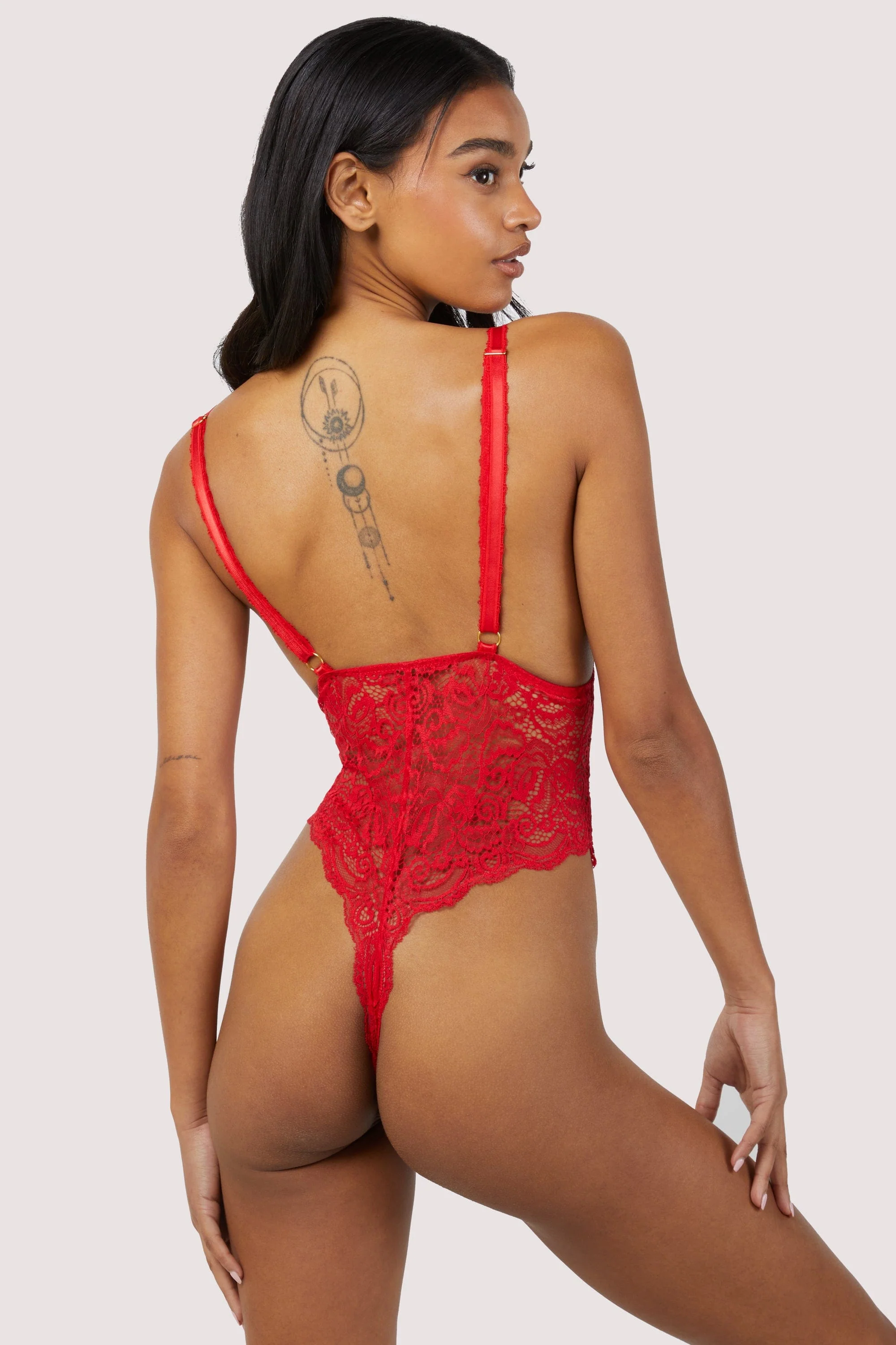 Ariana Red Lace Plunge Body - Image 4