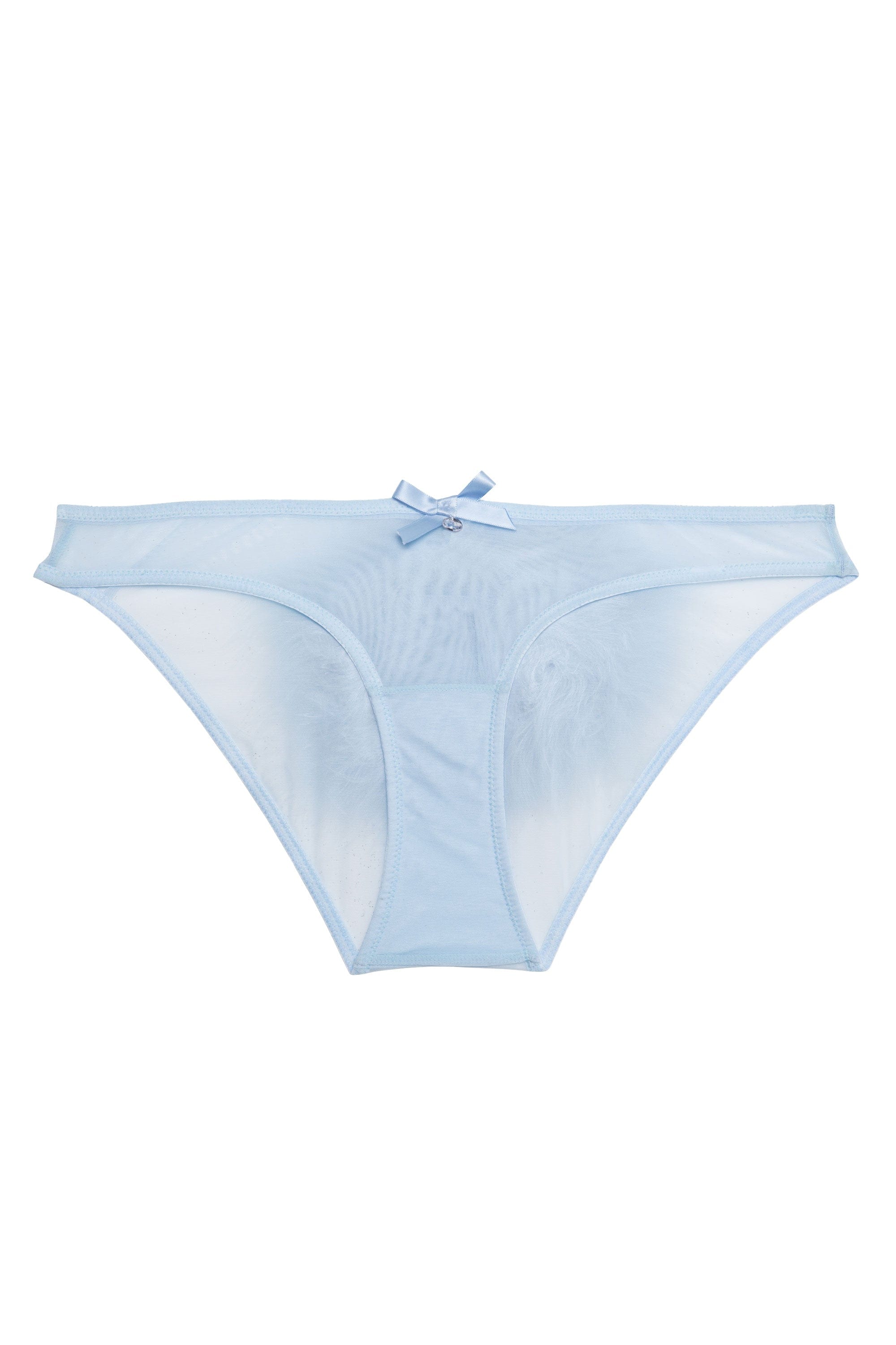 Lulu Baby Blue Diamanté Marabou Brief - Image 7