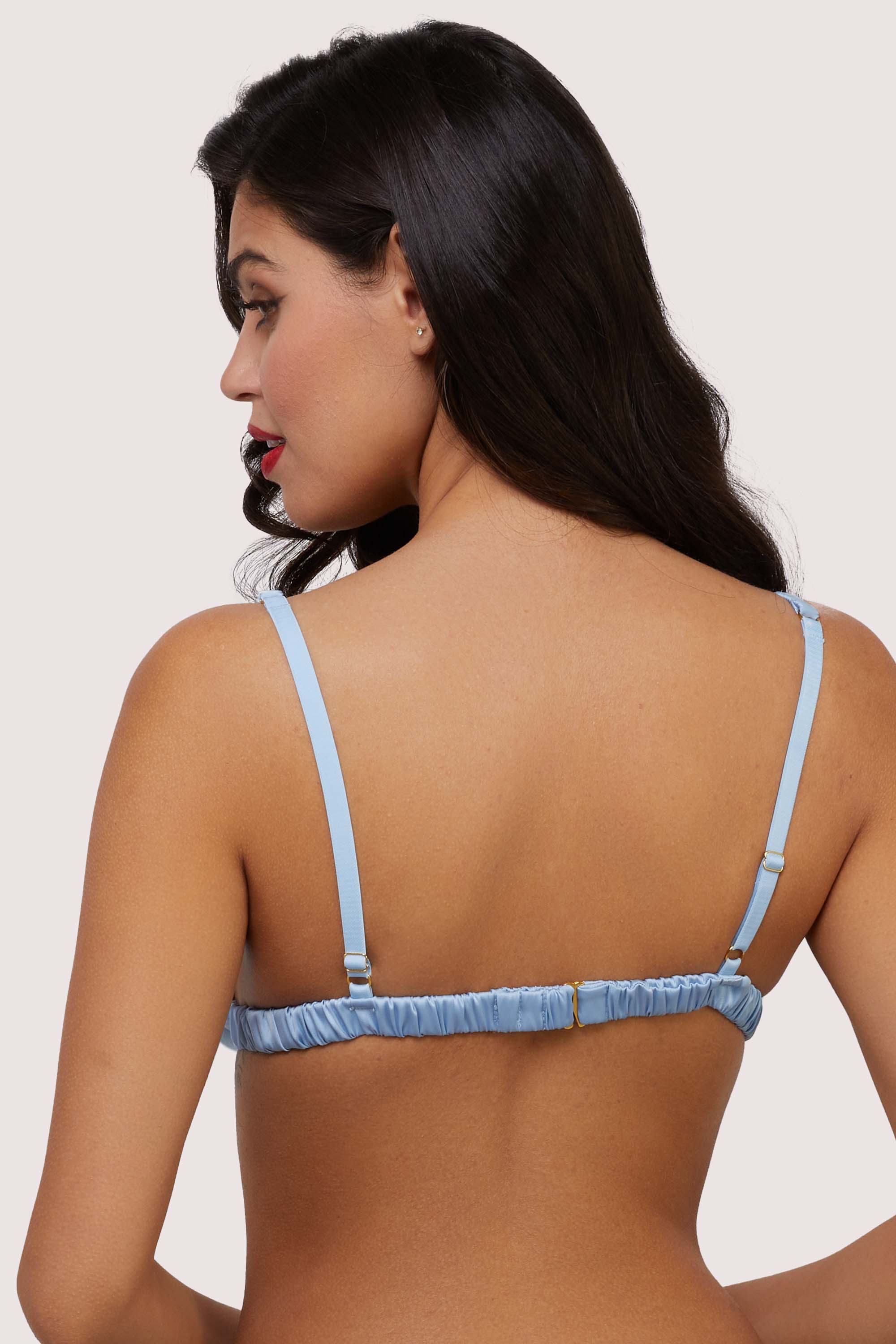 Lulu Baby Blue Diamanté Marabou Triangle - Image 3