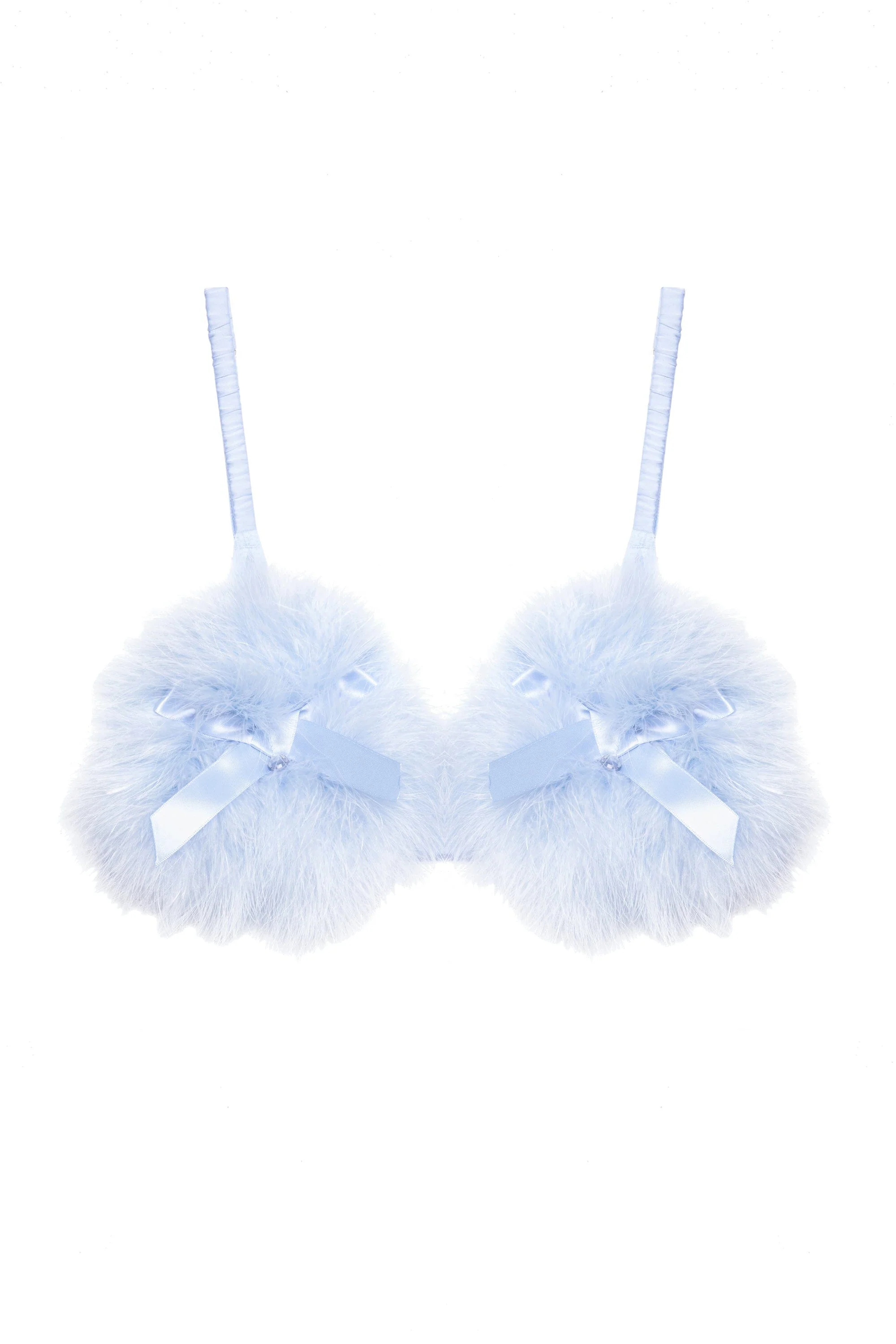 Lulu Baby Blue Diamanté Marabou Triangle - Image 7