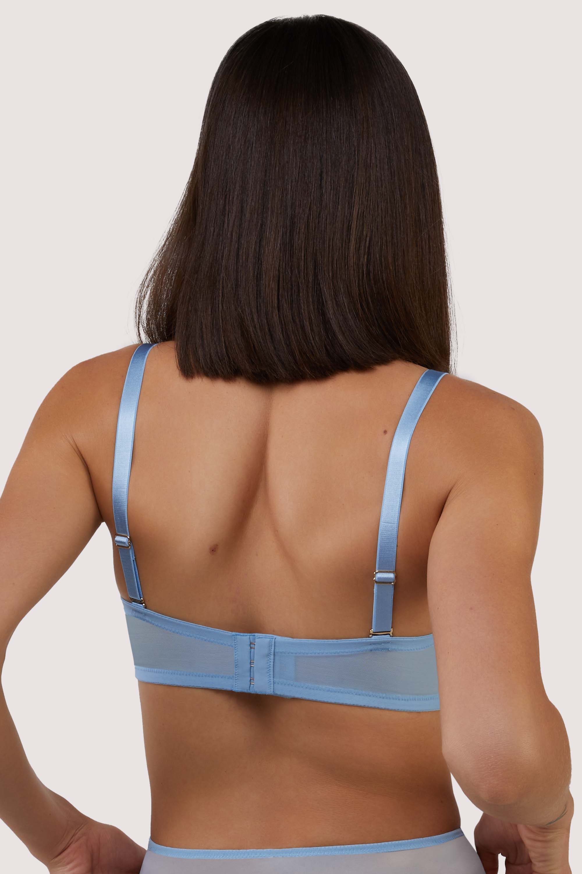 Dorothy Baby Blue Diamanté Overwired Bra - Image 3
