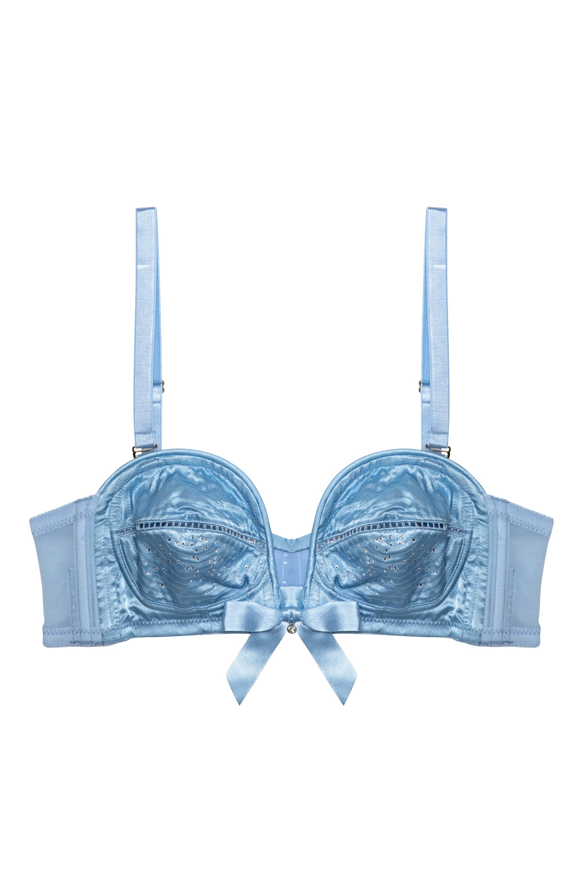 Dorothy Baby Blue Diamanté Overwired Bra - Image 7