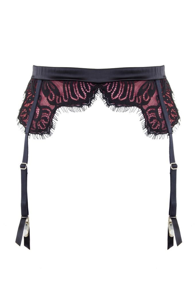 Bailey Red Net/Black Embroidery Lace Suspender Curve - Image 3