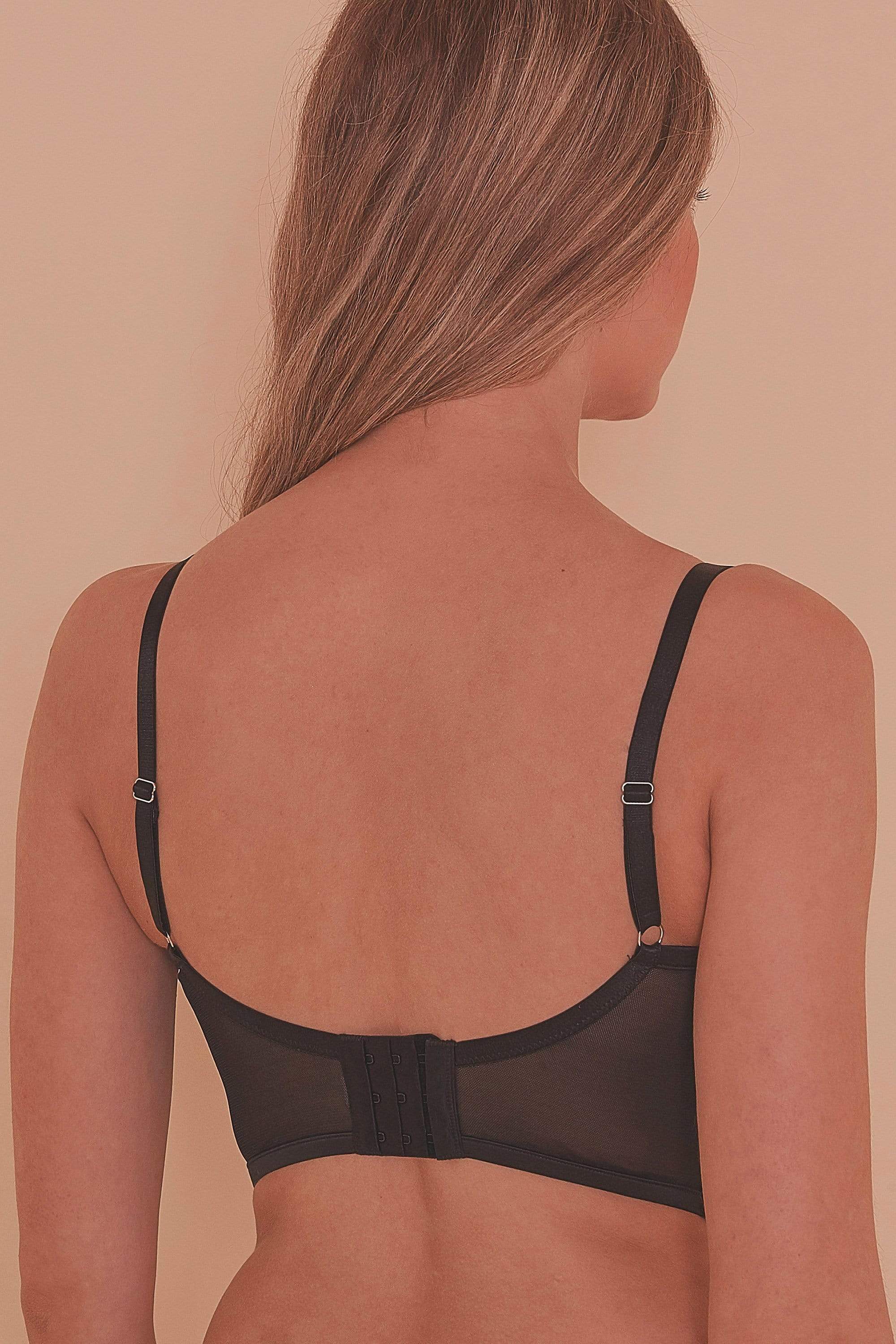 Bernadette Black Longline Corset Front DD/E-G Bra - Image 3