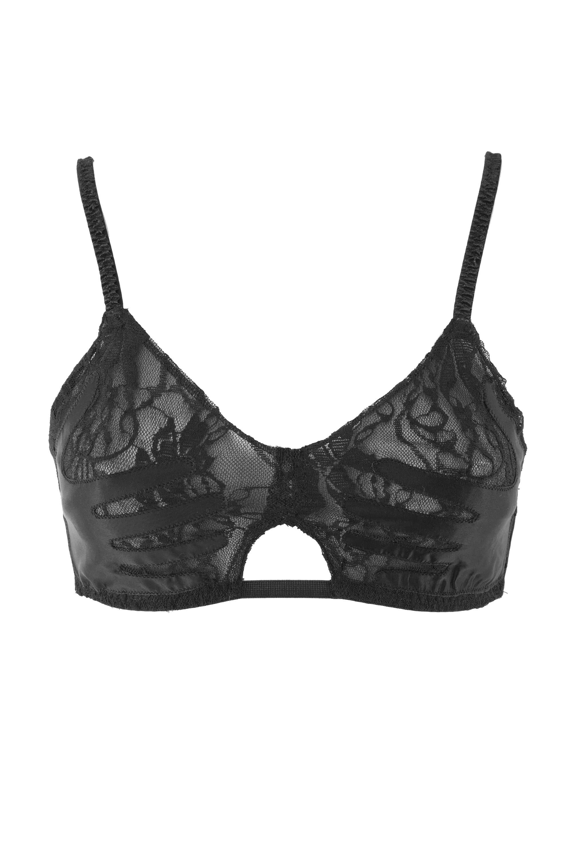 Bettie Page Black Hand Print Lace Bra - Image 3