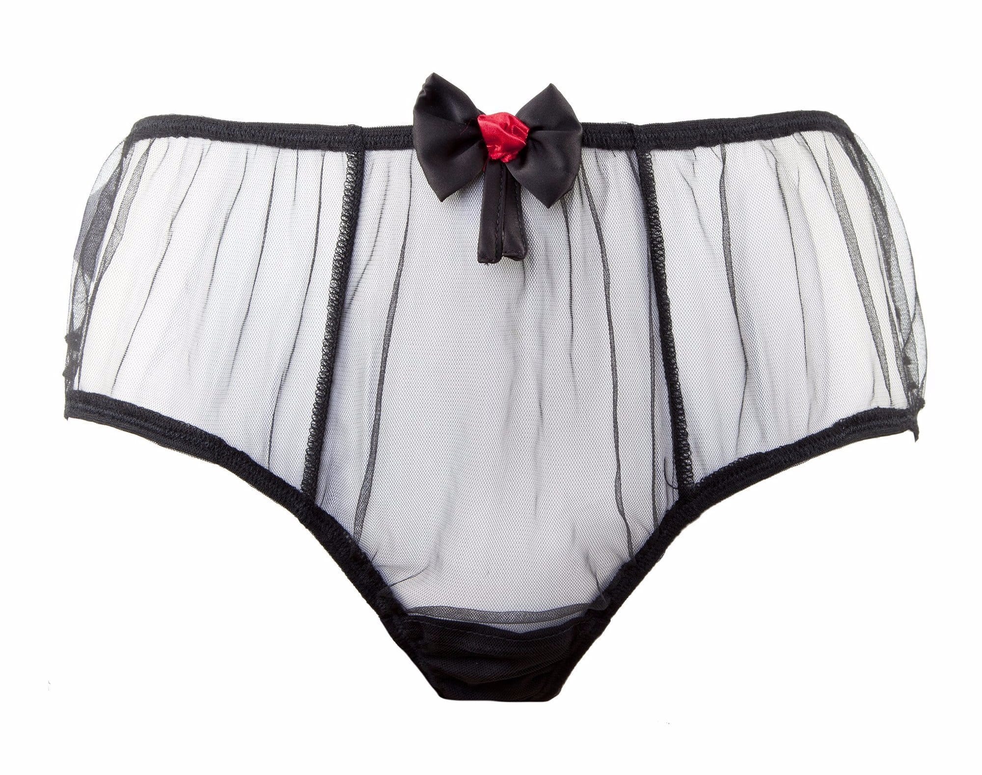 Bettie Page Black Tulle Babydoll & High Waist Brief - Image 4