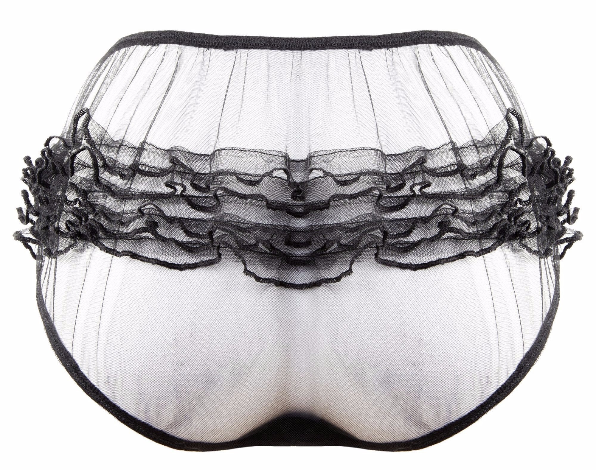 Bettie Page Black Tulle Babydoll & High Waist Brief - Image 5