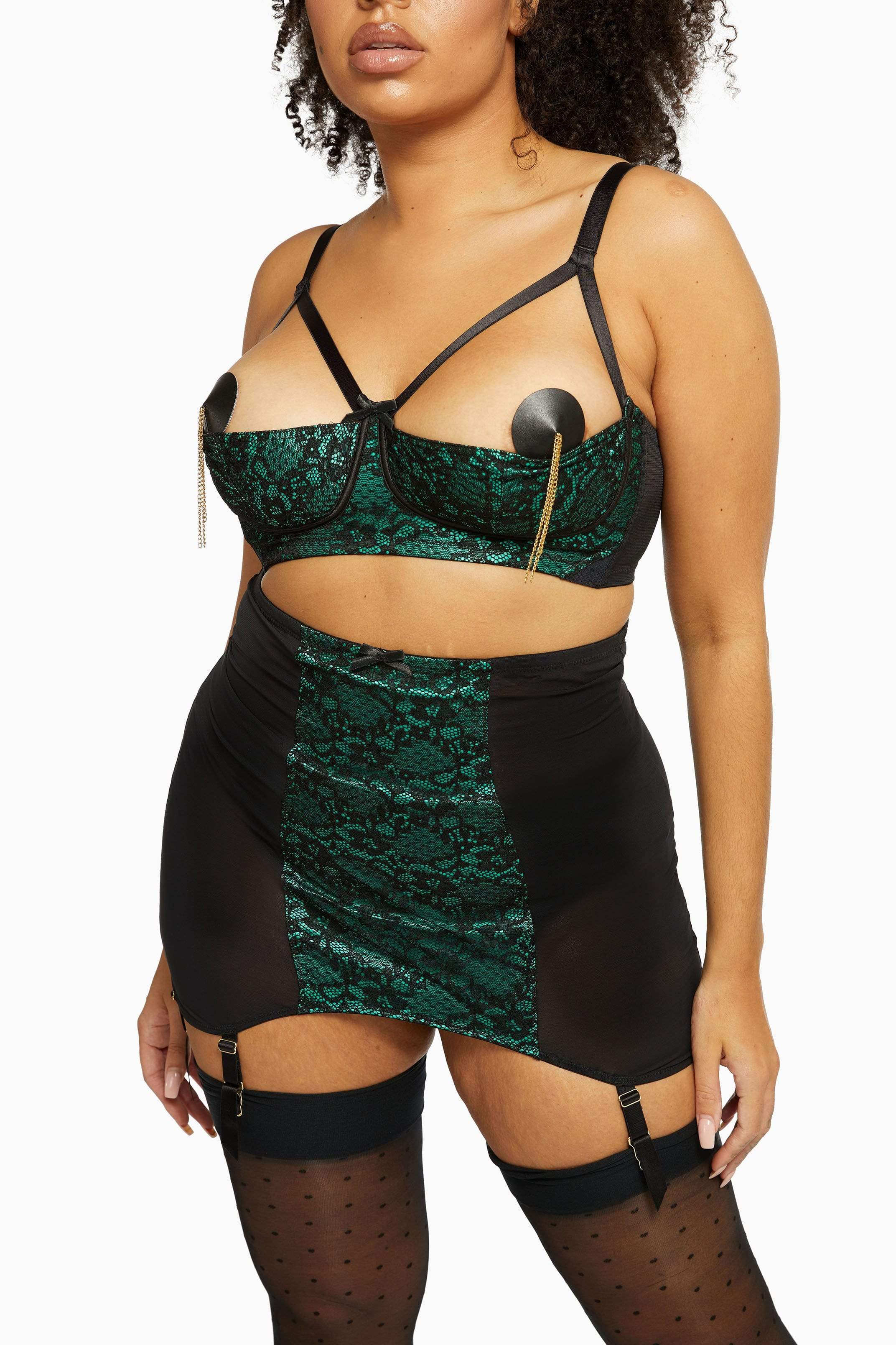 Elsie Emerald Lace 1/4 Cup Bra - Image 9