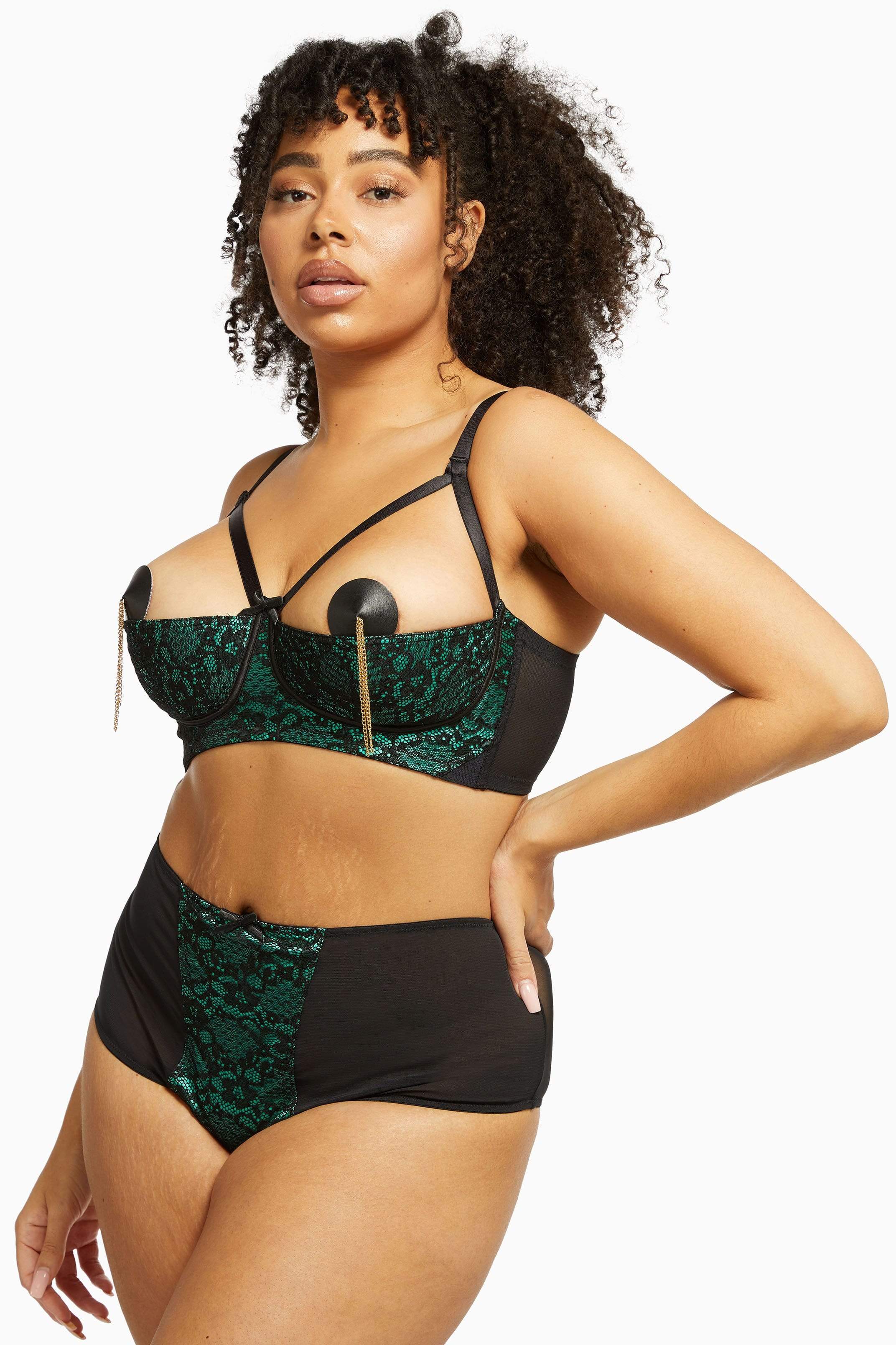 Elsie Emerald Lace High Waisted Brief - Image 5