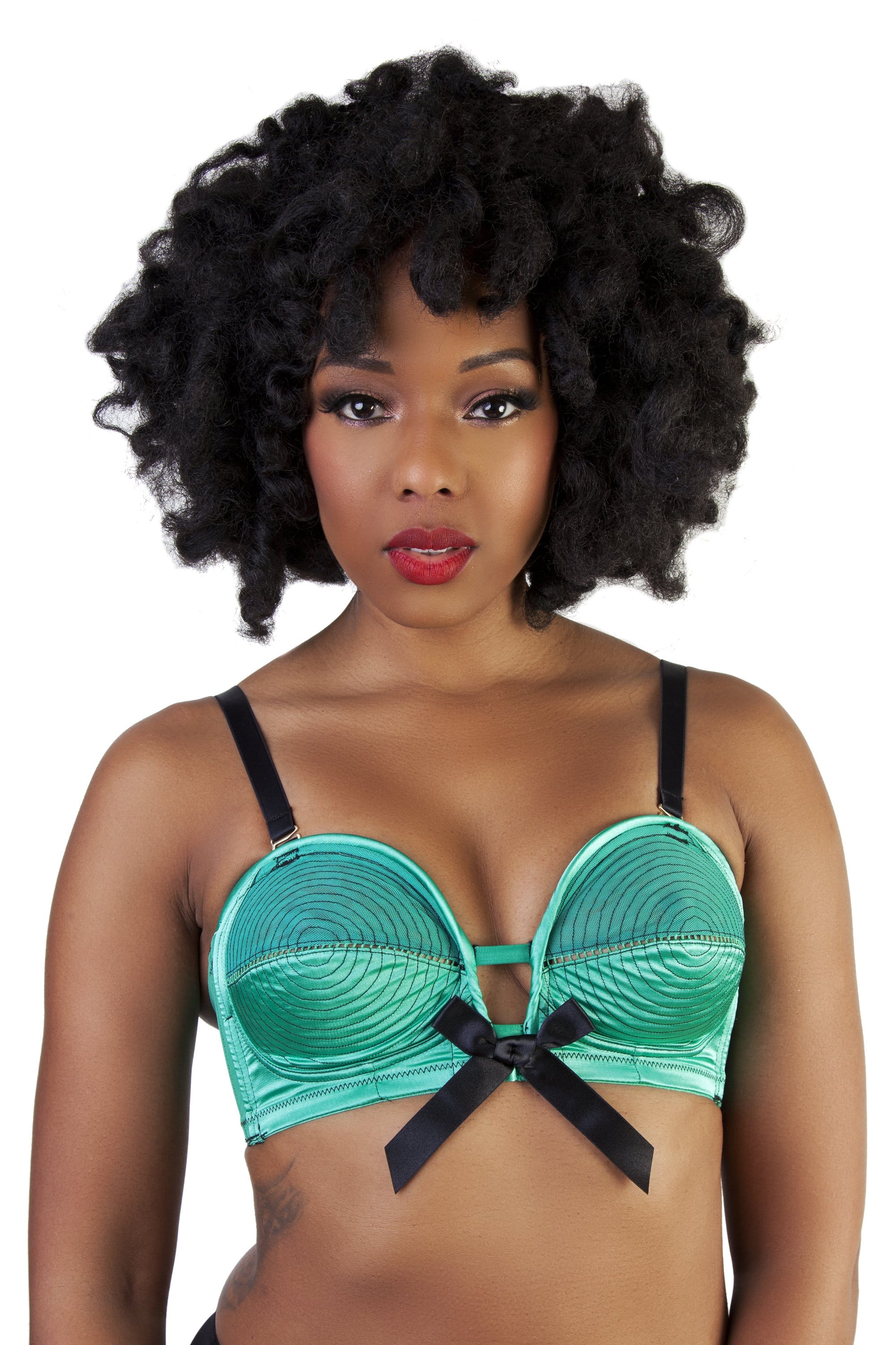Emerald Green Spiral Stitch Overwire Bra A - G - Image 2