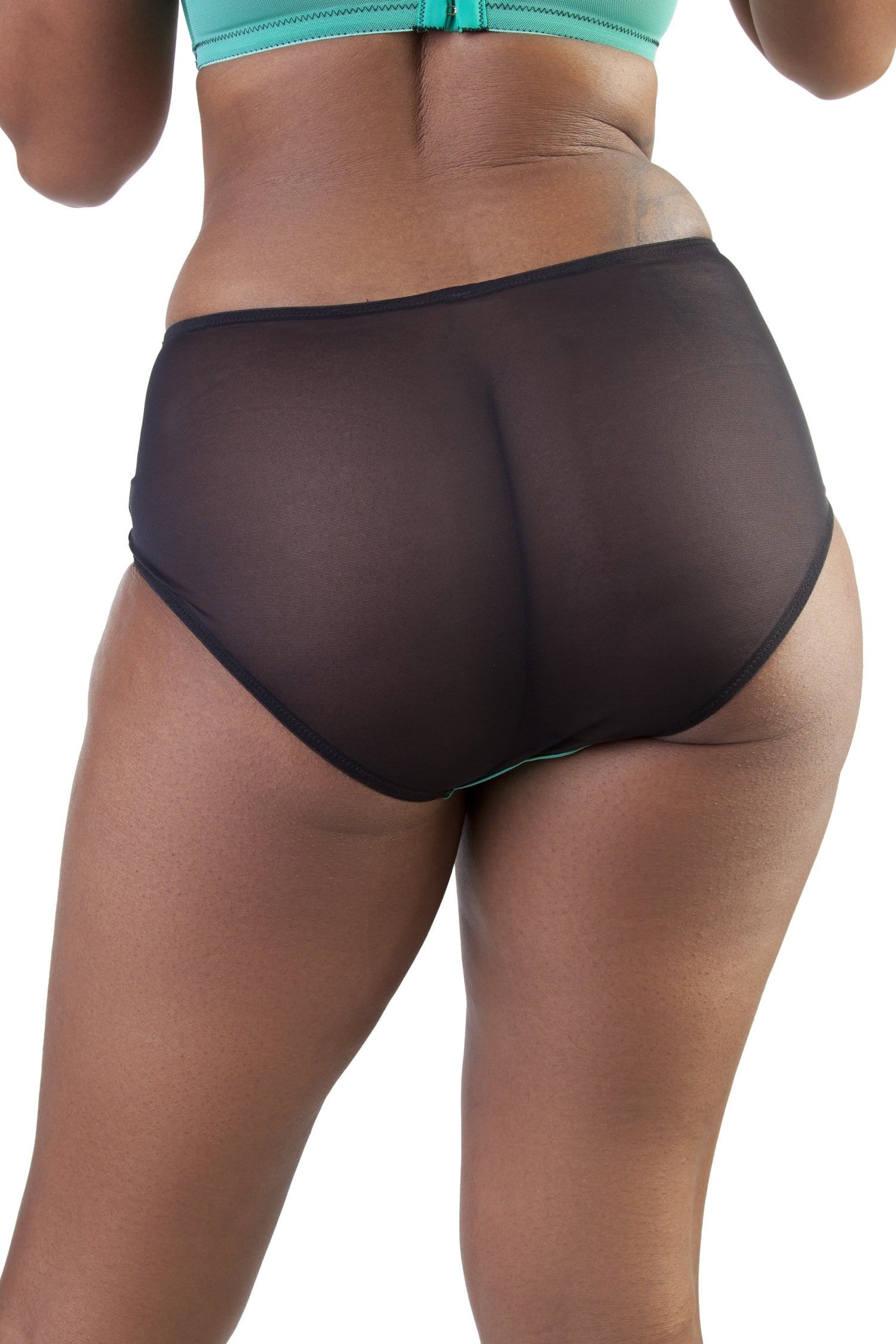 Bettie Page Emerald Green Z Stitch Highwaist Brief - Image 2