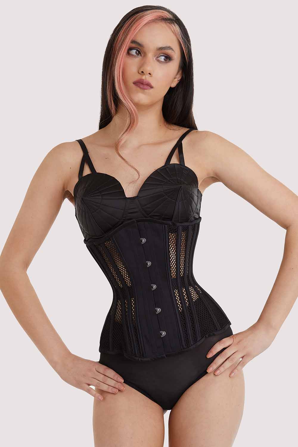 Fishnet Mesh Underbust Corset - Image 3
