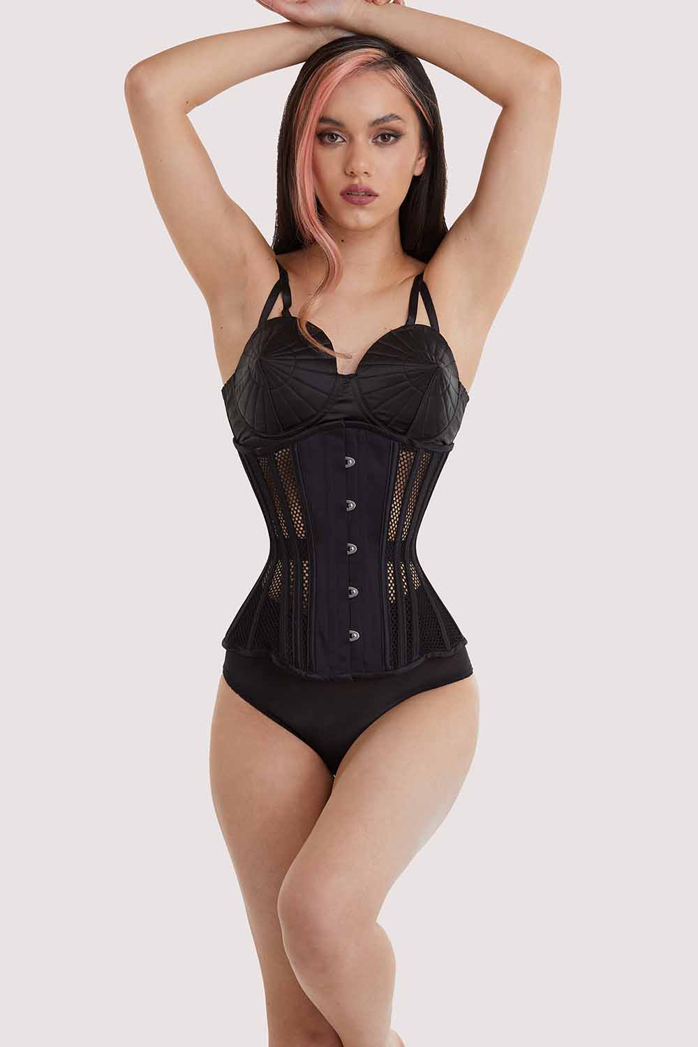 Fishnet Mesh Underbust Corset - Image 5