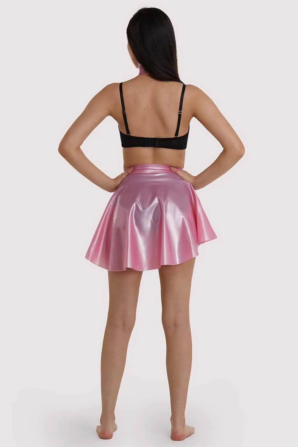 Pink Latex Flippy Skirt - Image 4