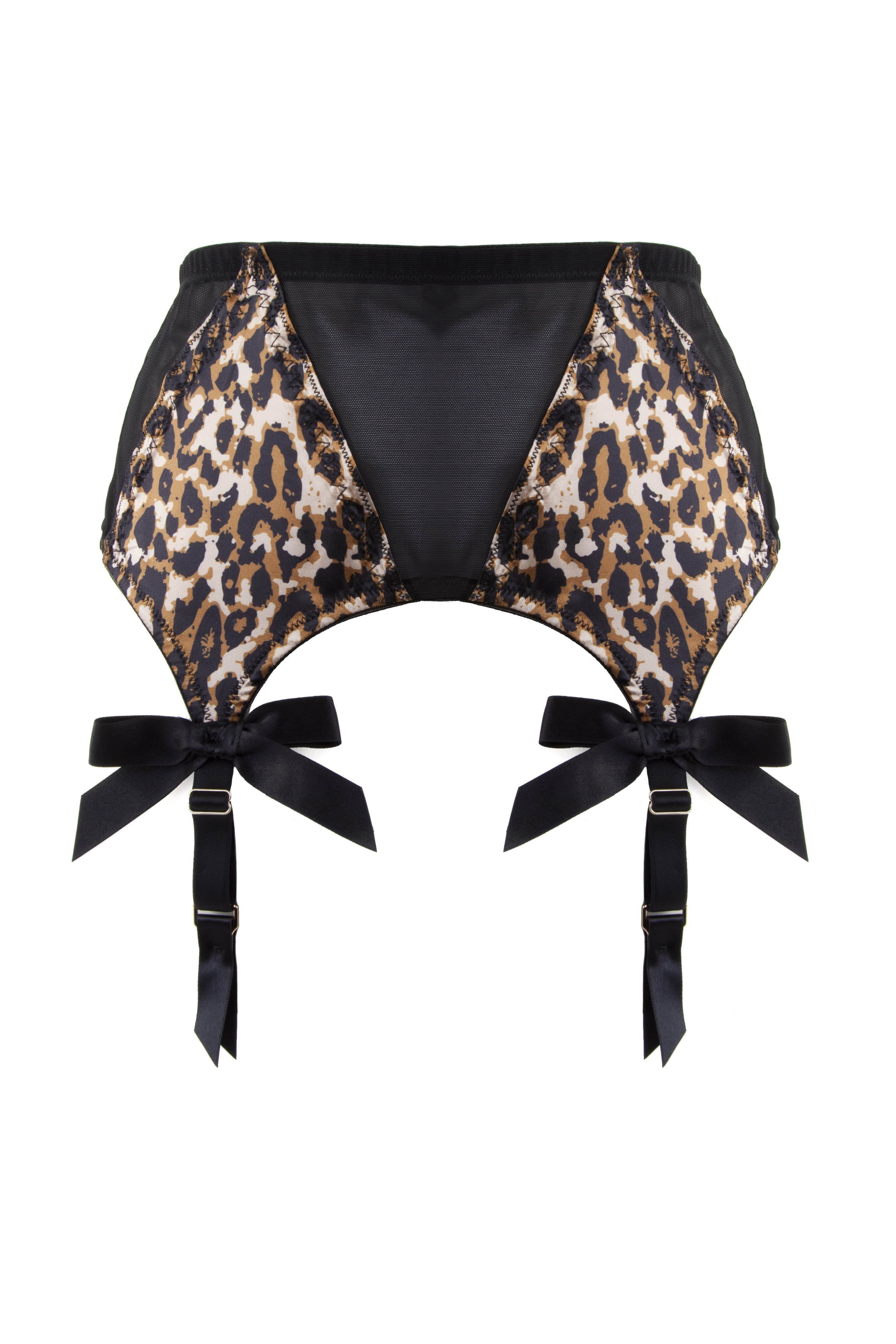 Bettie Page Leopard/Black Z Stitch Strap Suspender Belt - Image 3