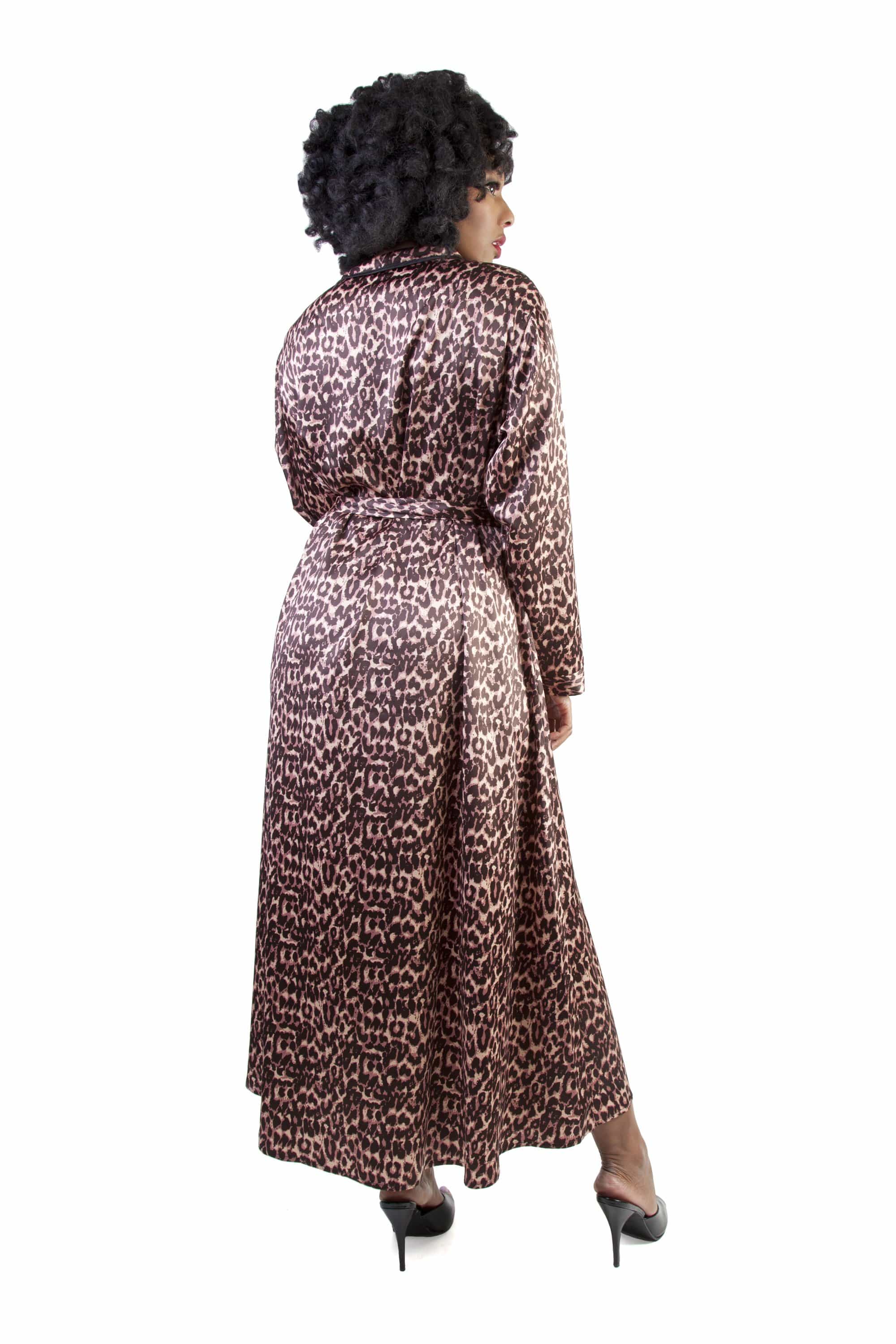 Leopard Print Satin Robe - Image 2