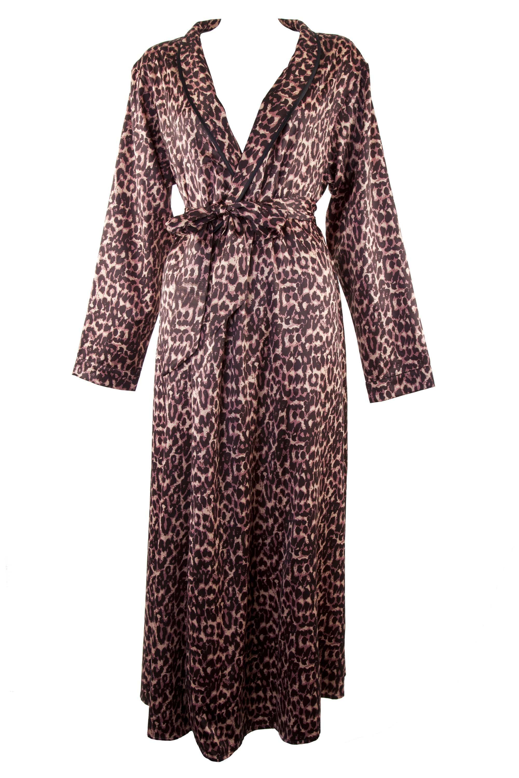 Leopard Print Satin Robe - Image 4
