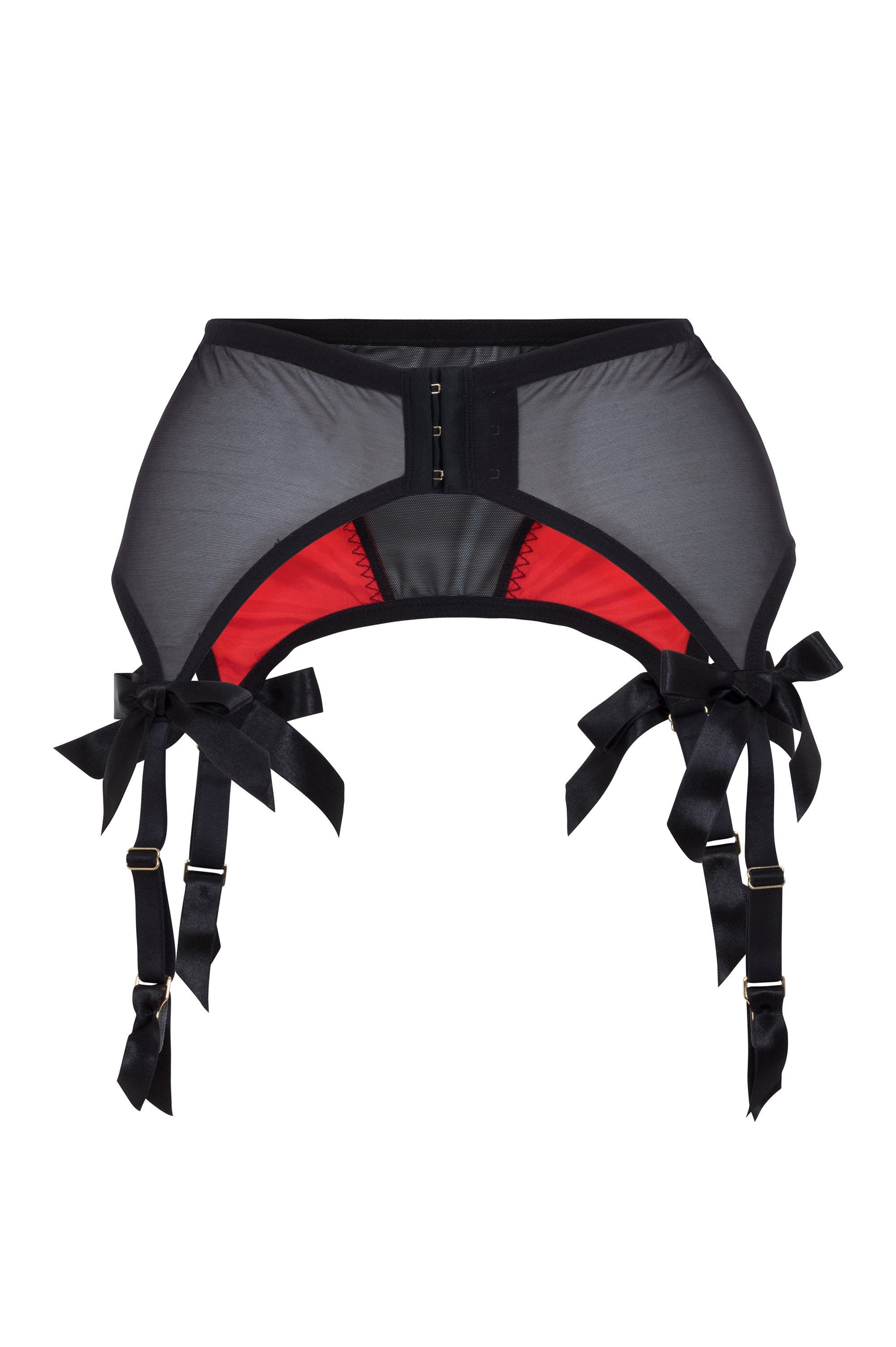 Bettie Page Red/Black 4 Strap Suspender Belt - Image 4