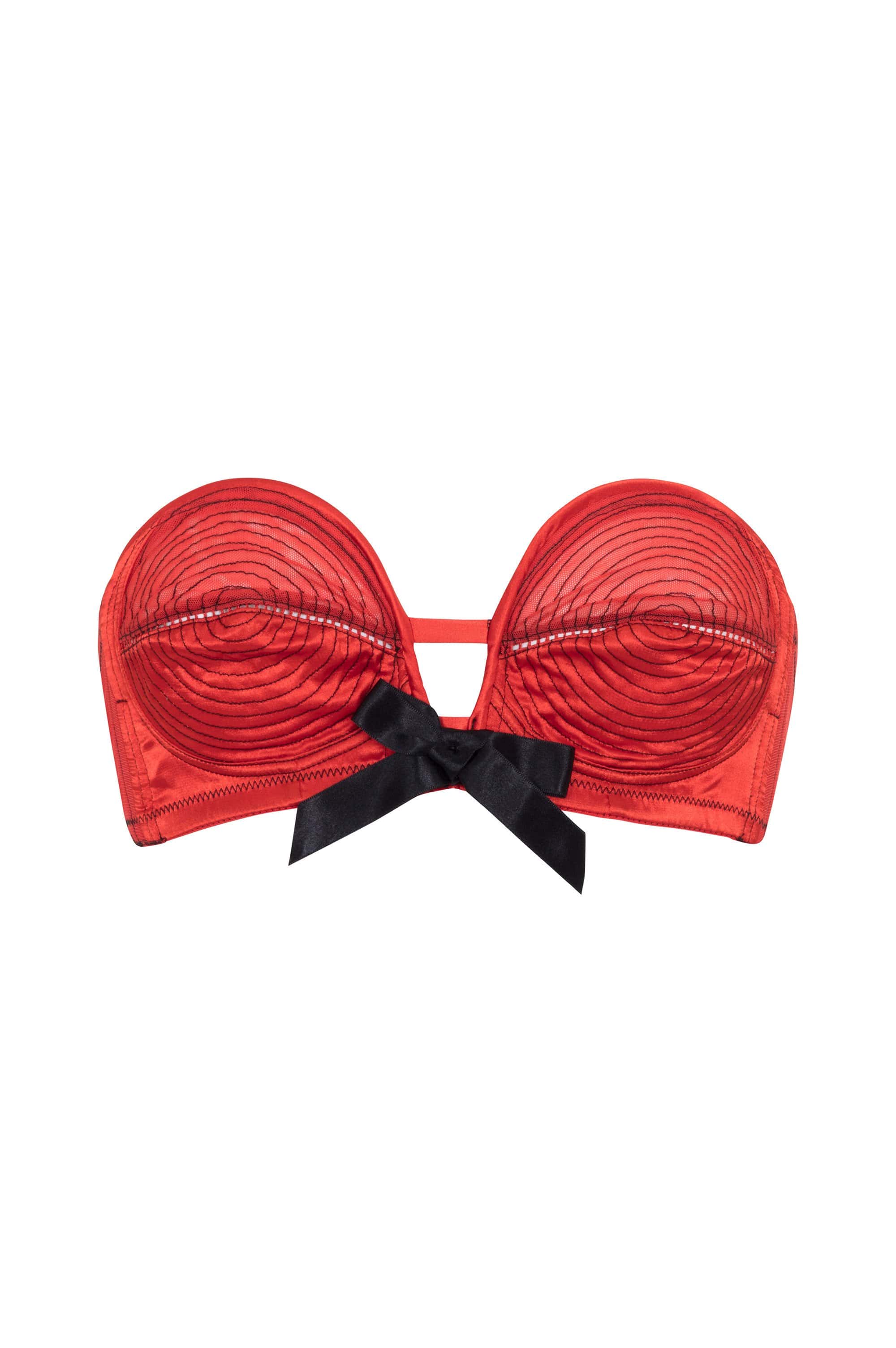 Bettie Page Red/Black Overwire Bra A - DD/E - Image 3
