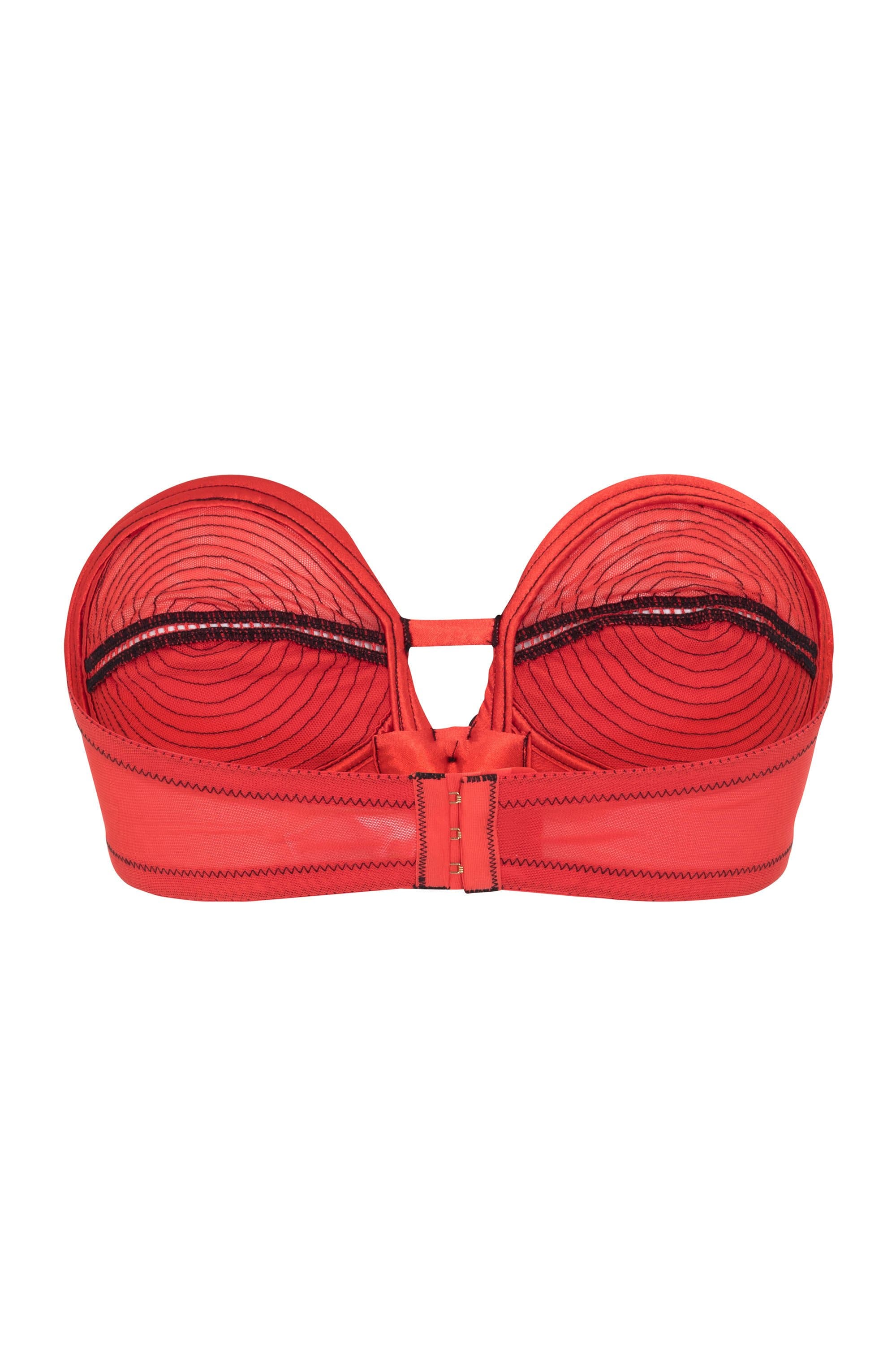 Bettie Page Red/Black Overwire Bra A - DD/E - Image 4