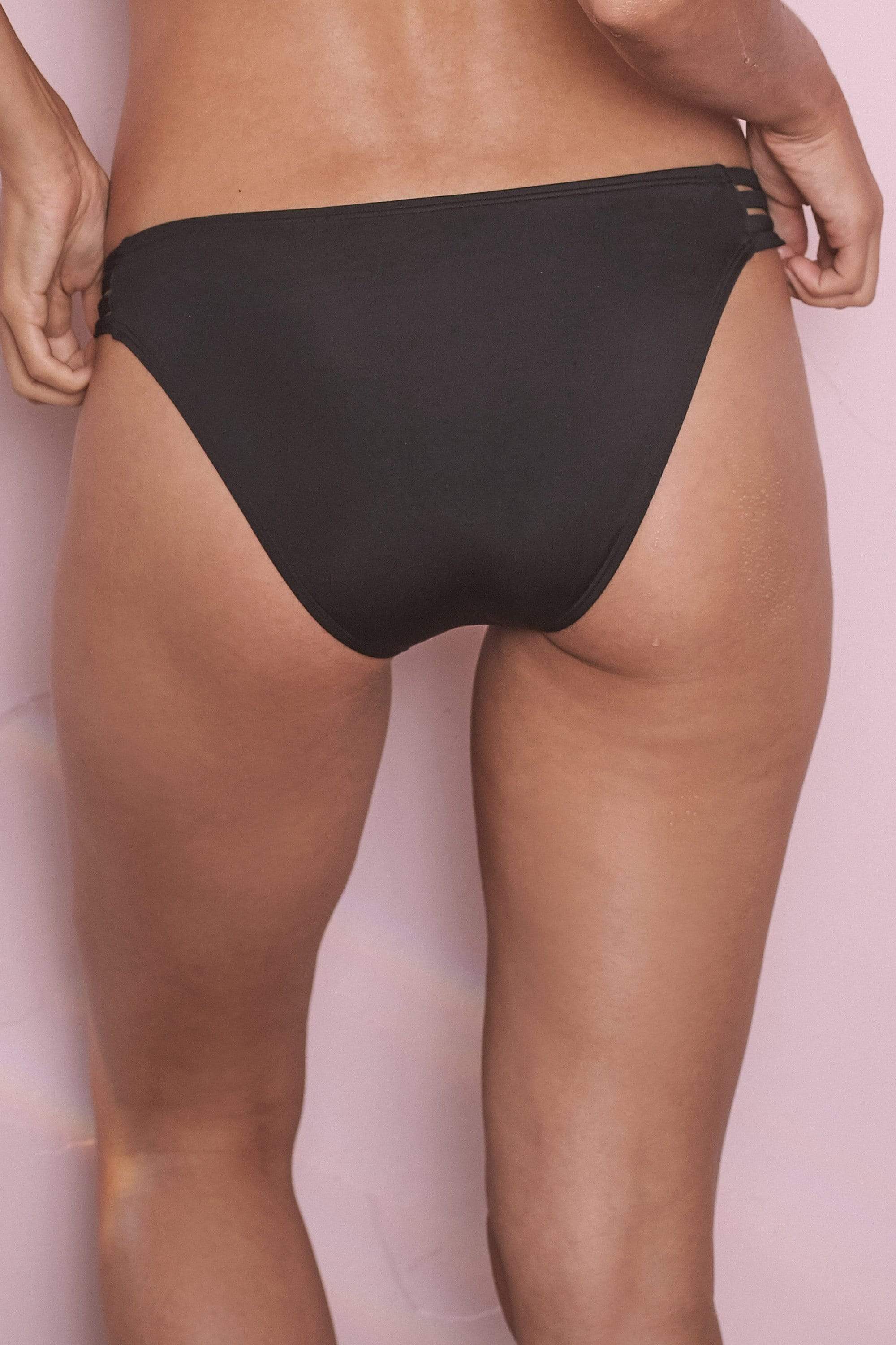 Black cut out side bikini brief - Image 2