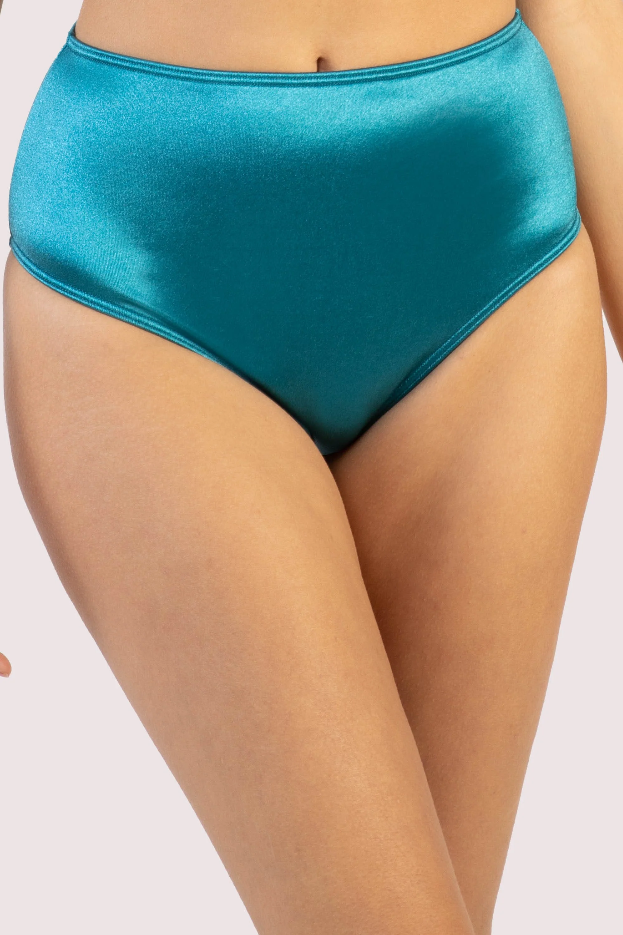 Blue Shine High Waisted Bikini Bottom - Image 5
