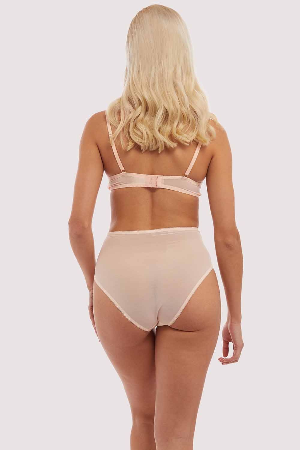 Elsie Peach Mesh Classic High Waist Brief - Image 5
