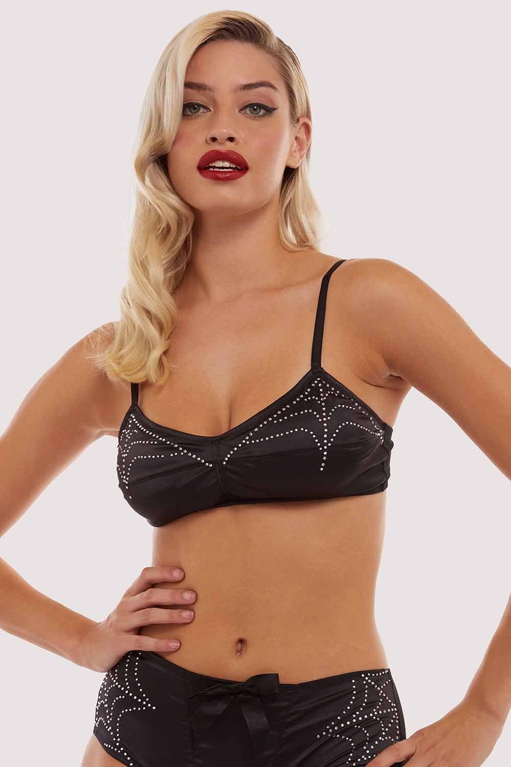 Annabelle Diamante Spiderweb Black Bra - Image 4