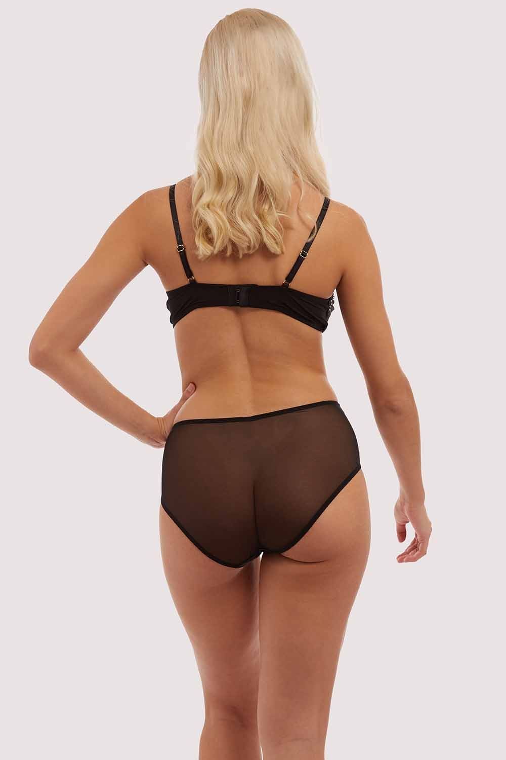 Annabelle Diamante Spiderweb Black Bra - Image 6