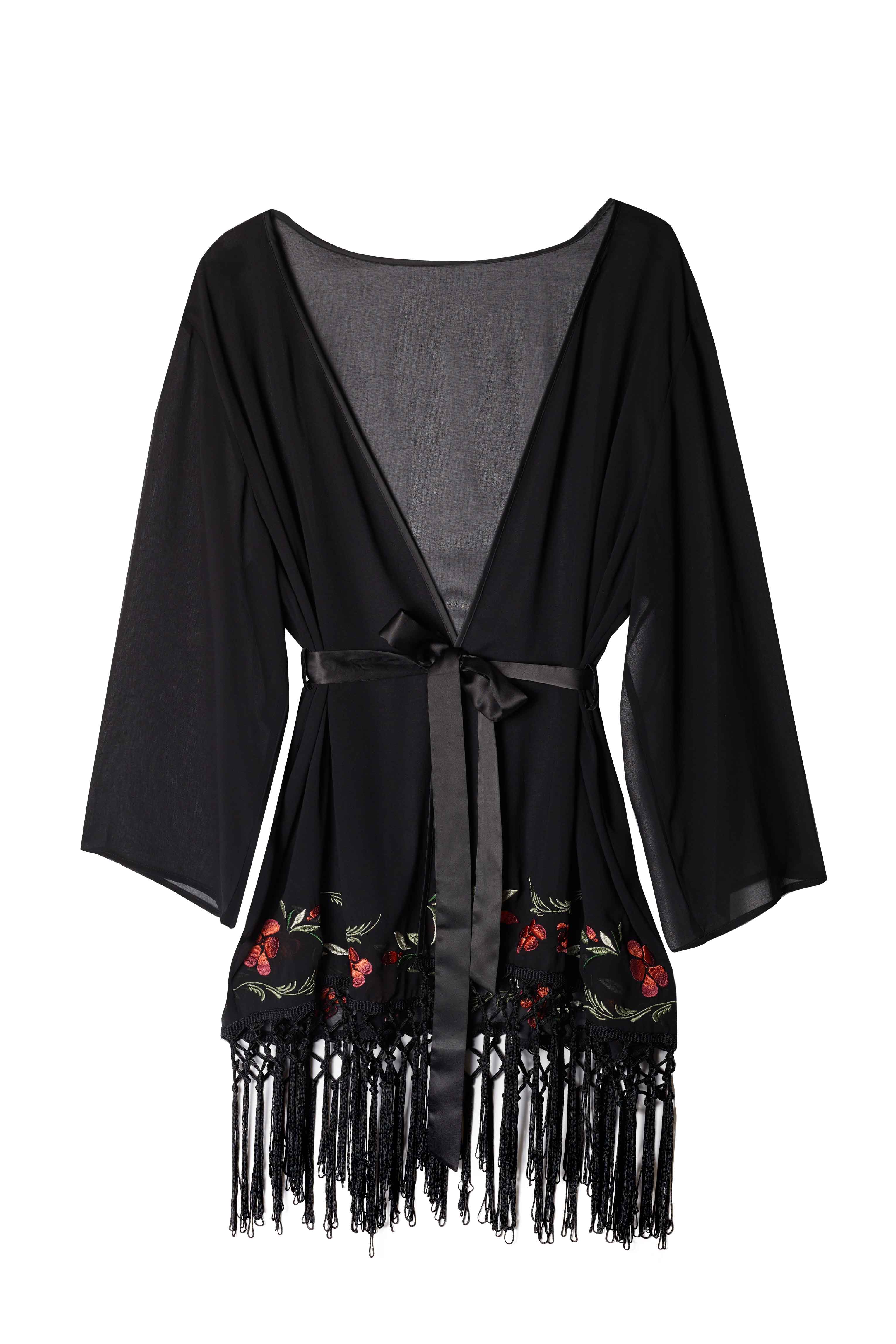 Embroidered Tassel Kimono - Image 3