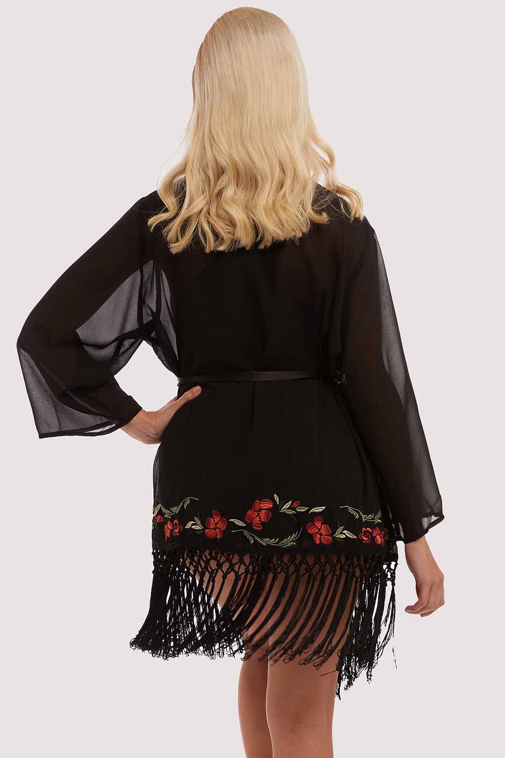 Embroidered Tassel Kimono - Image 6