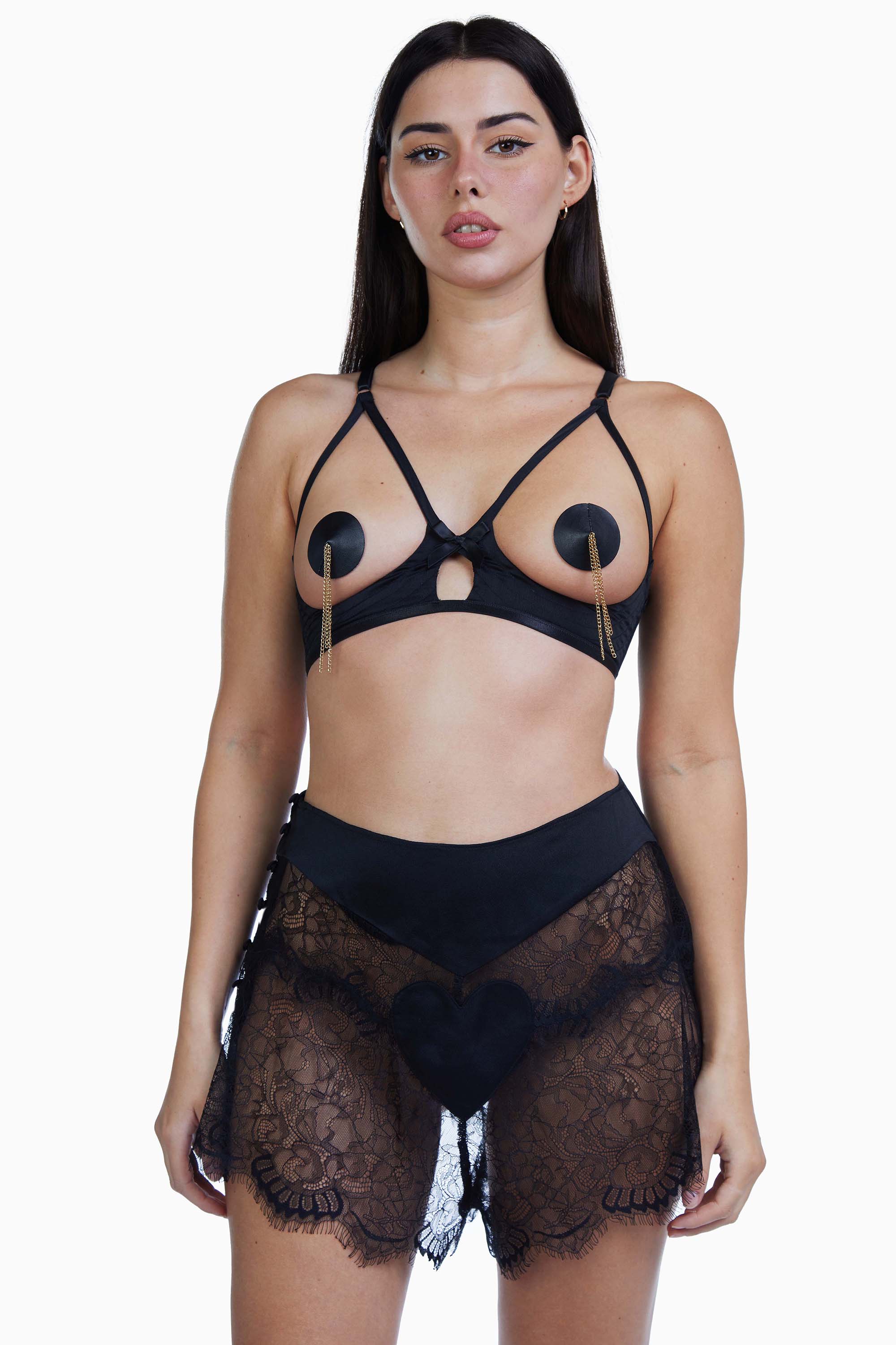 Doris Black Heart French Knicker - Image 5