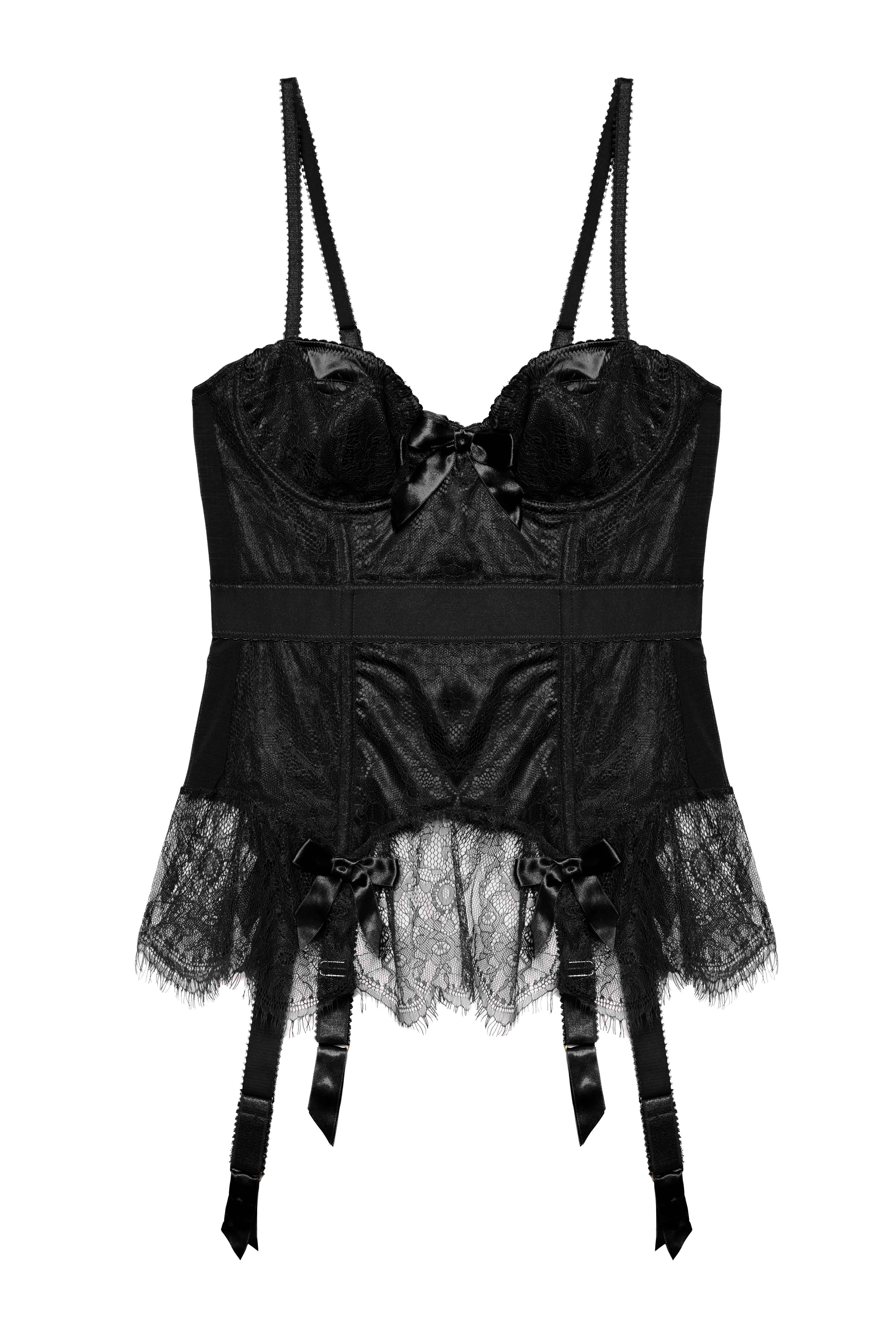 Tempest Black Lace Basque with Bows - Image 10