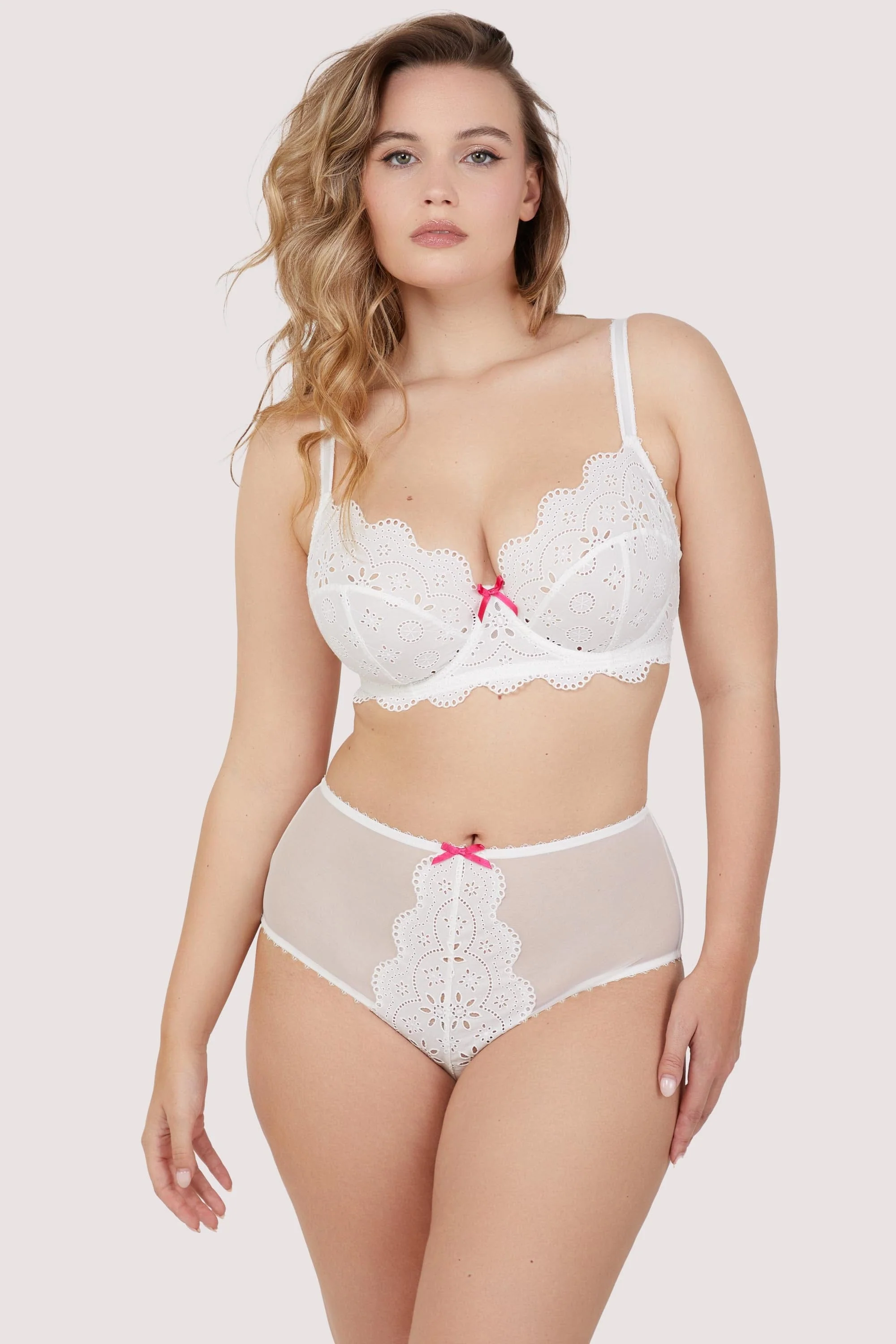 Camille White Broderie Balconette Bra - Image 5