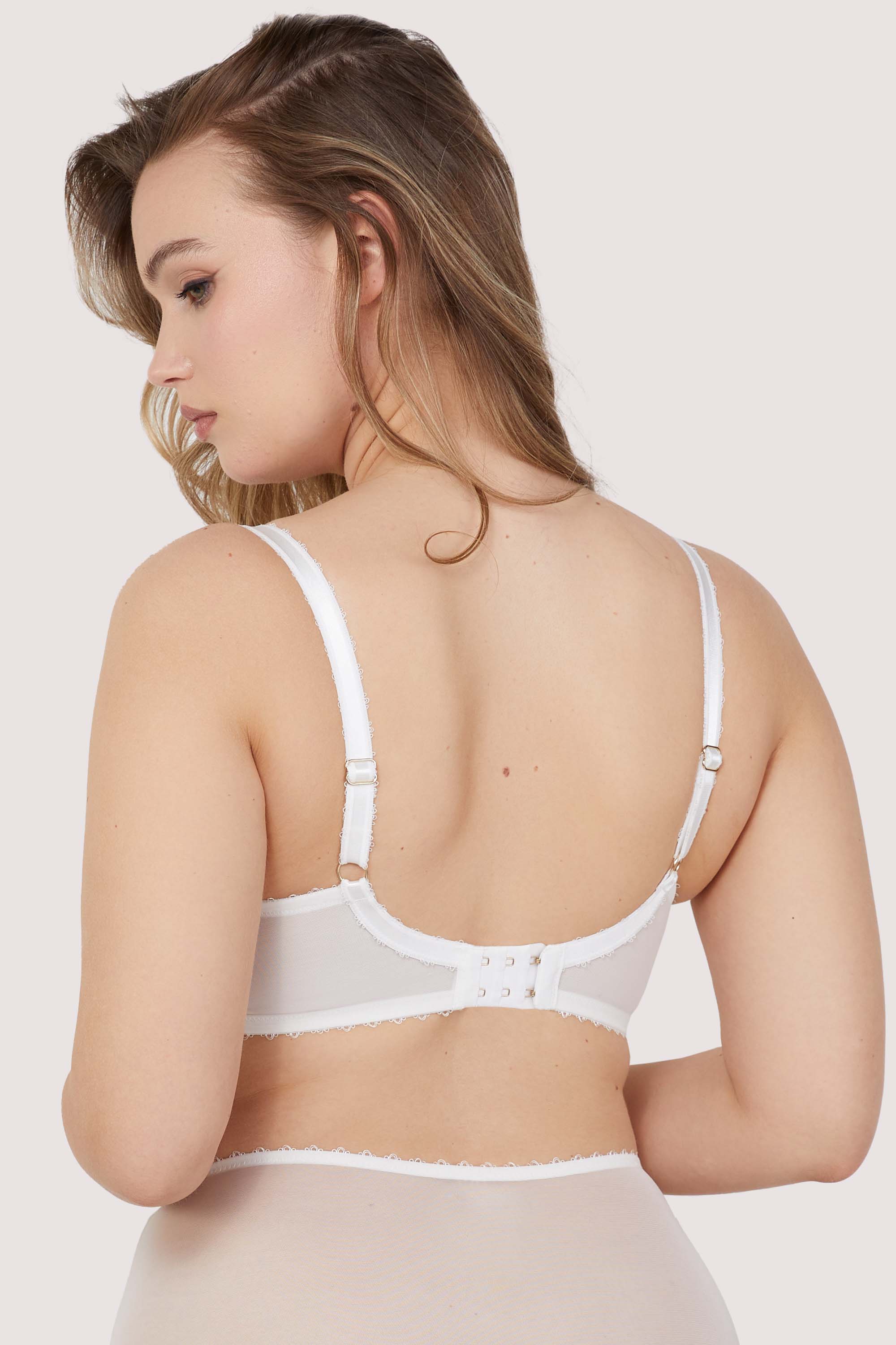 Camille White Broderie Balconette Bra - Image 4