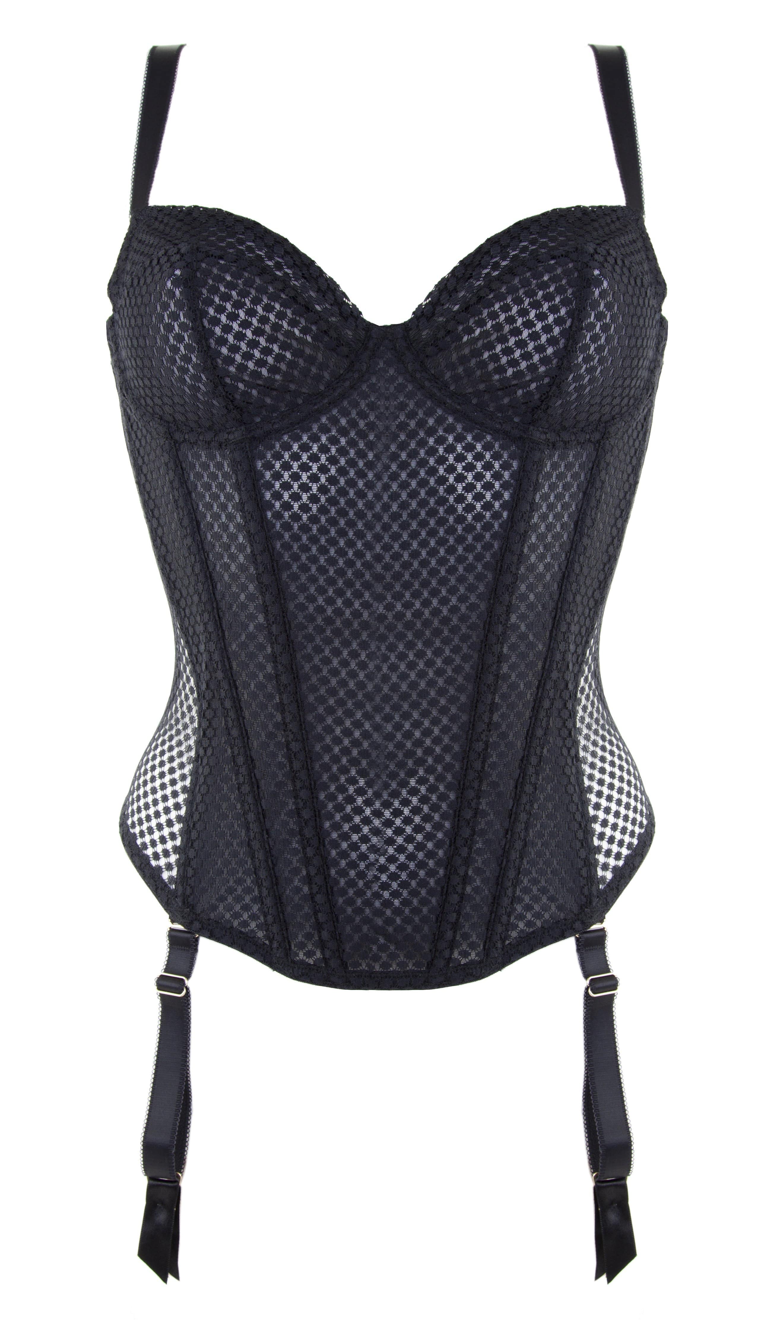 Carlota Black Tulle Basque Curve - Image 4