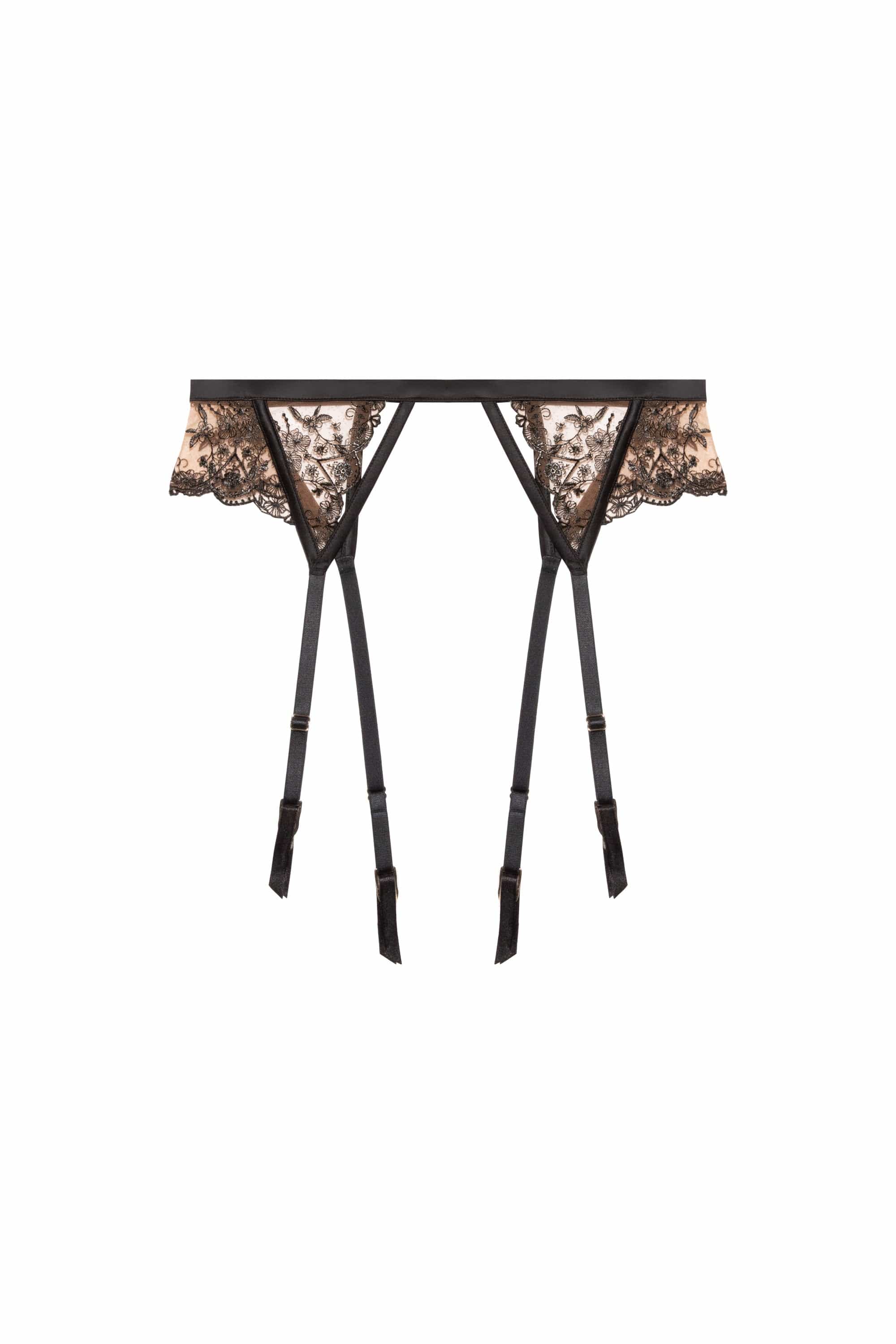 Cassia Black Custom Embroidery Suspender - Image 5