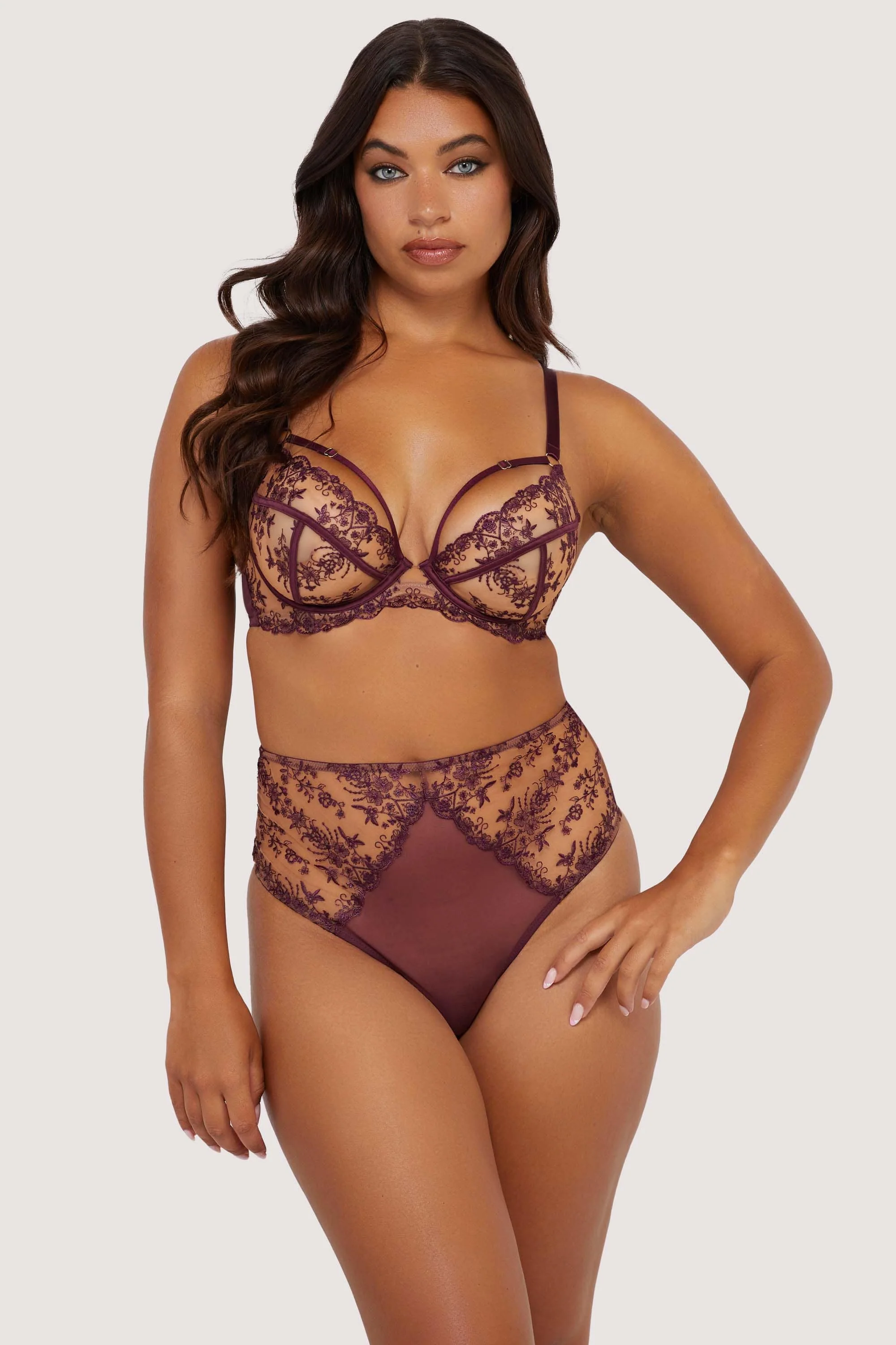 Cassia Wine Custom Embroidery High Waisted Thong - Image 3