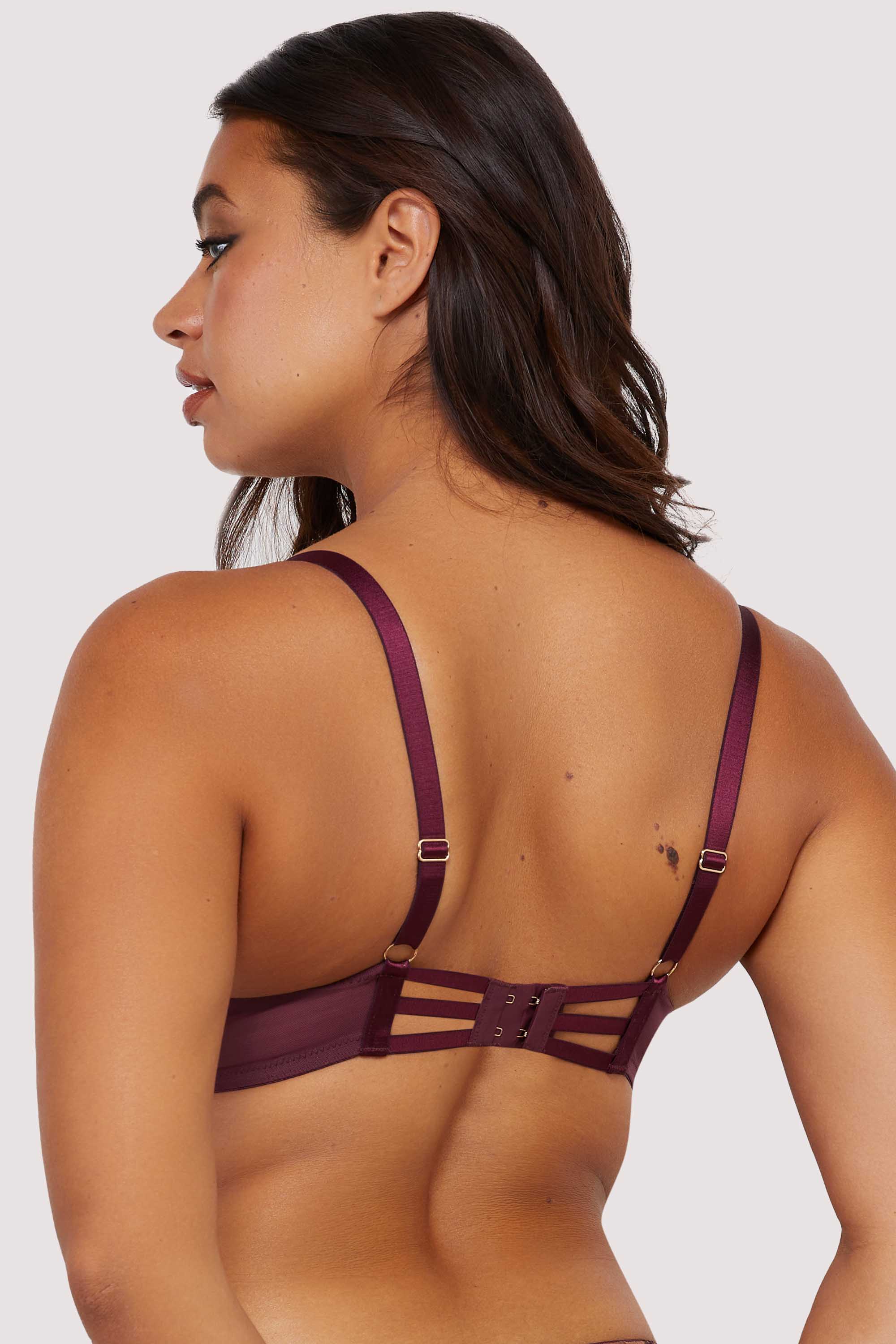 Cassia Wine Custom Embroidery Bra - Image 6