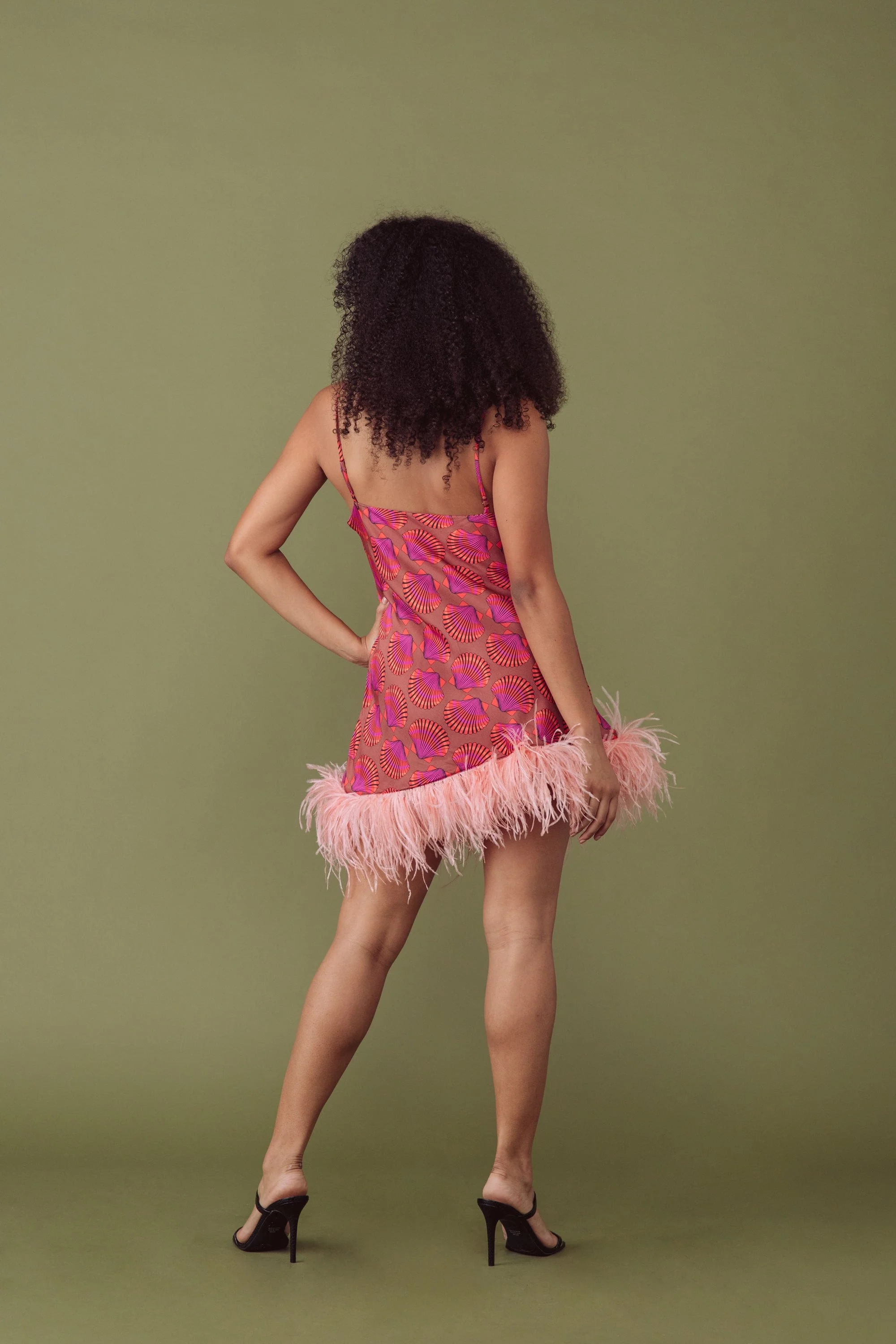 Cheetah Shell Print Short Slip Dress - Image 2