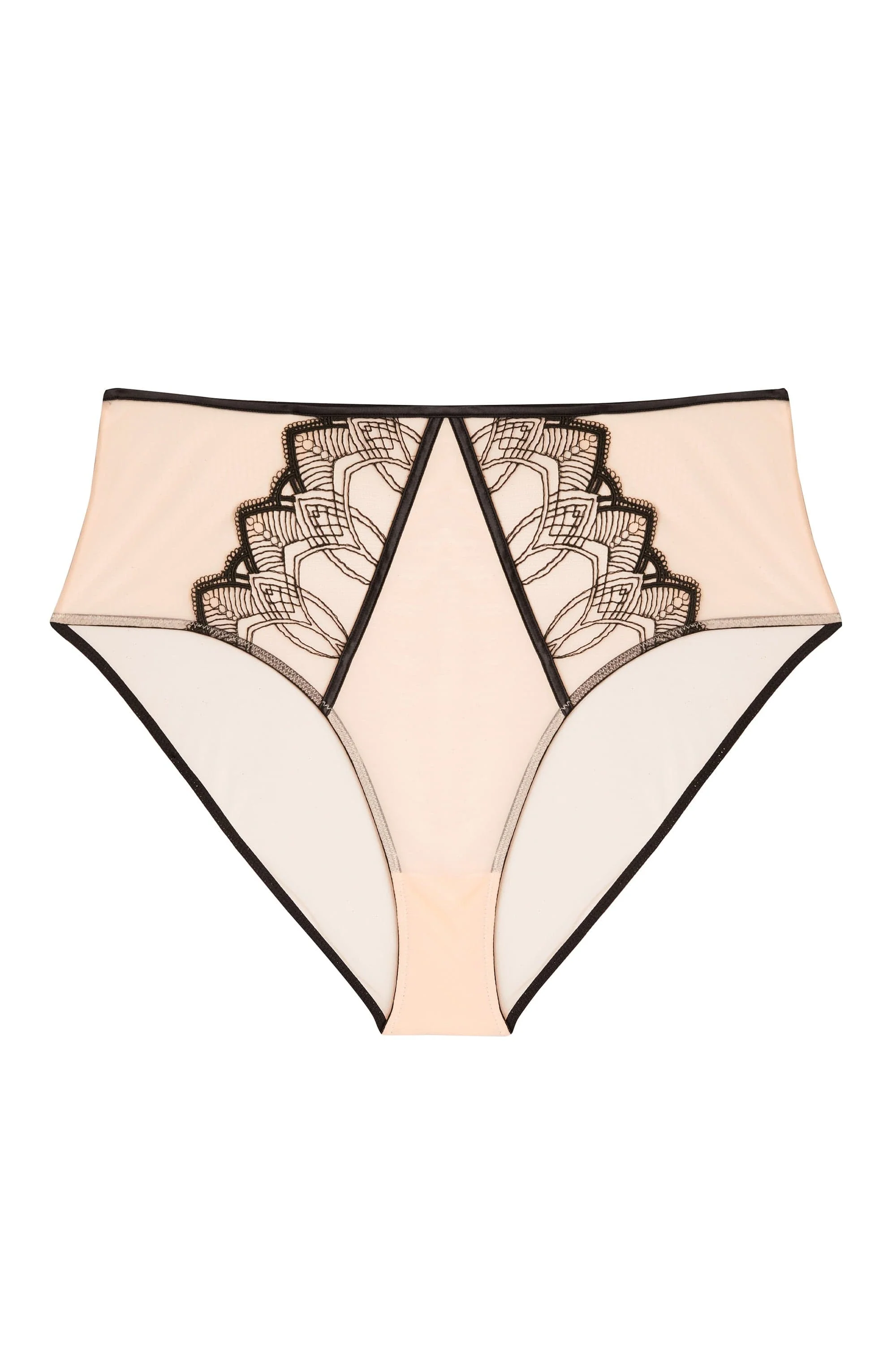 Clara Latte And Black Lace High Waisted Brief - Image 4