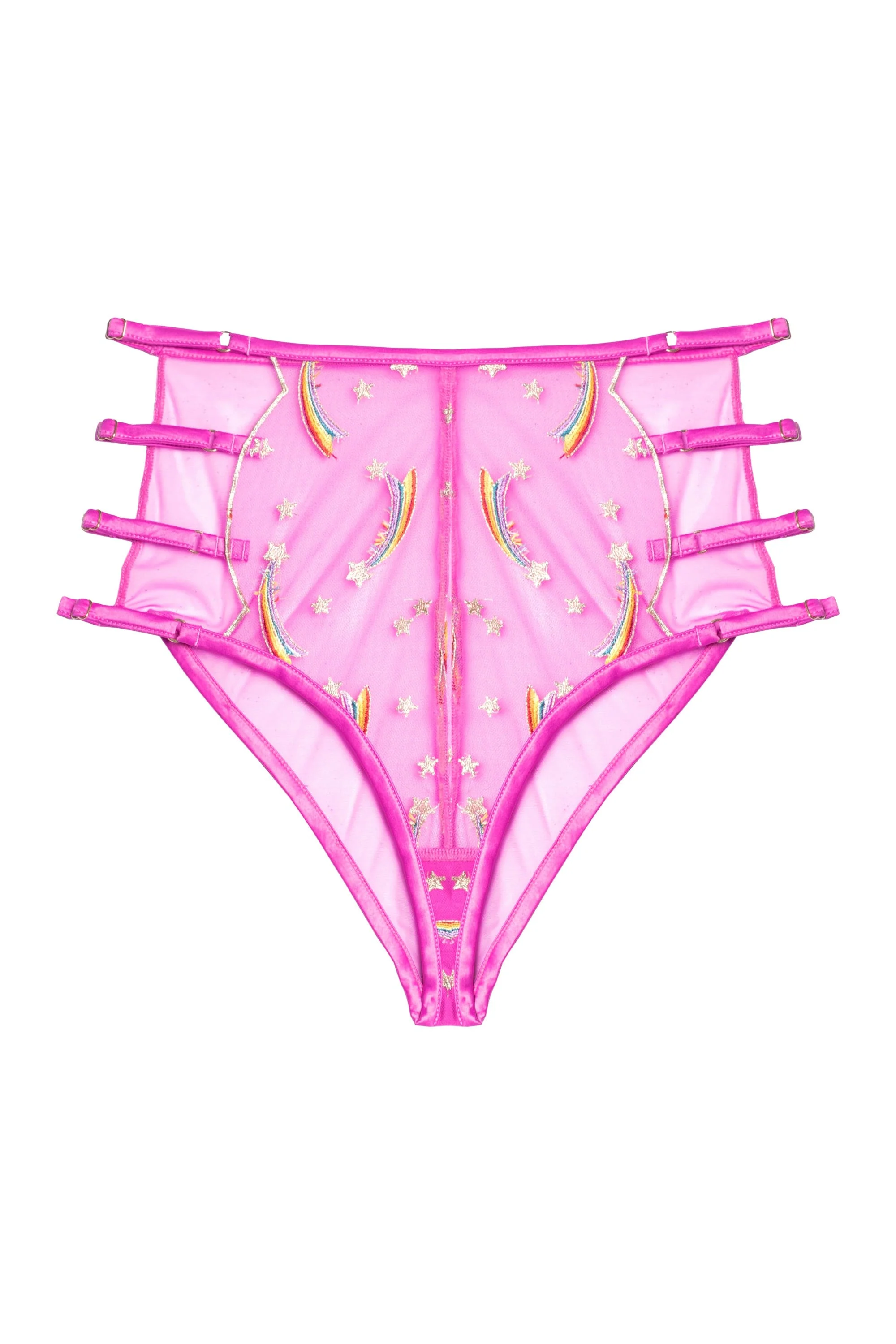 Coccinelle Rainbow Shooting Star Pride Embroidery High Waisted Brief - Image 6